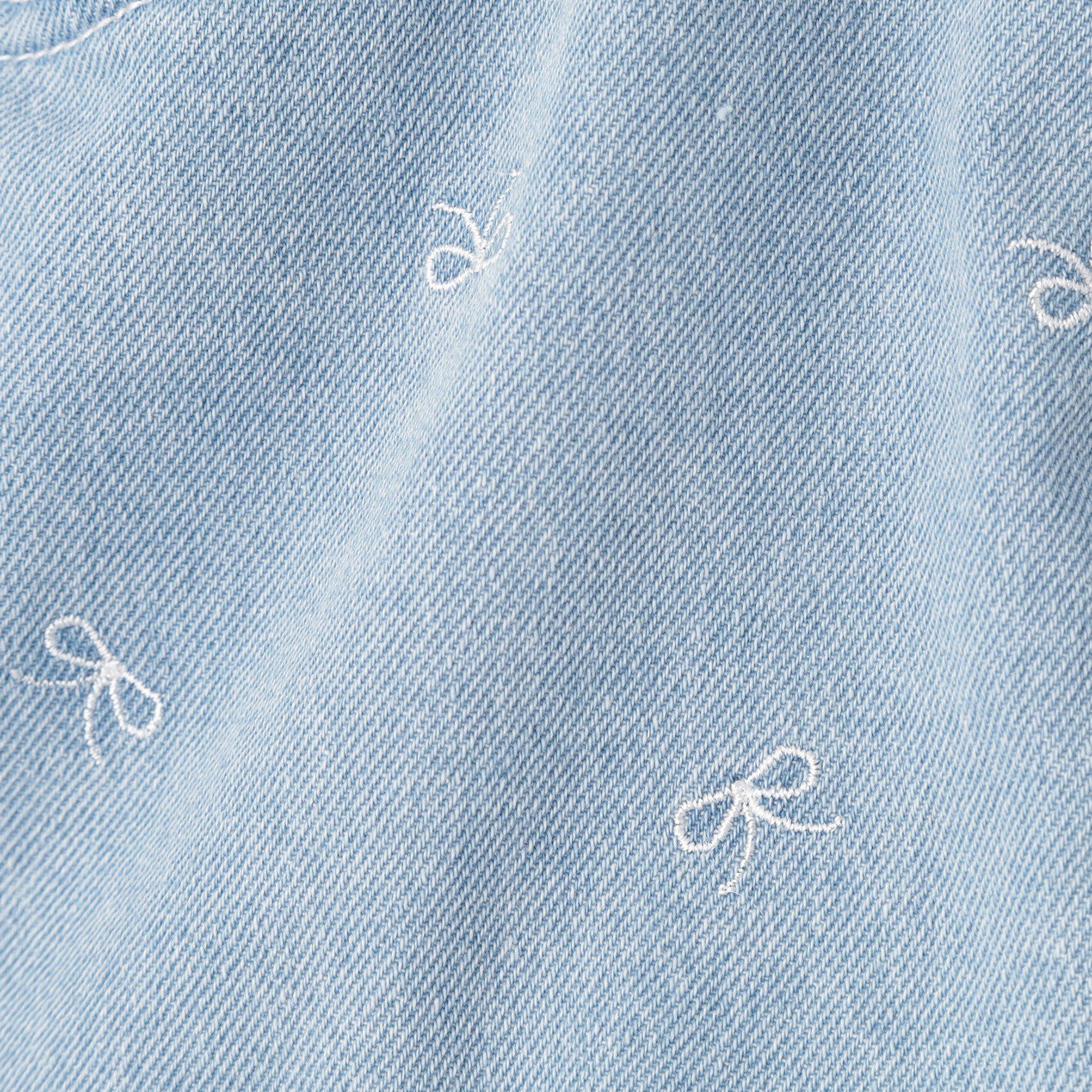 SHOO･LA･RUE「【100-150cm】リボン刺繍デニムショートパンツ」|その他|