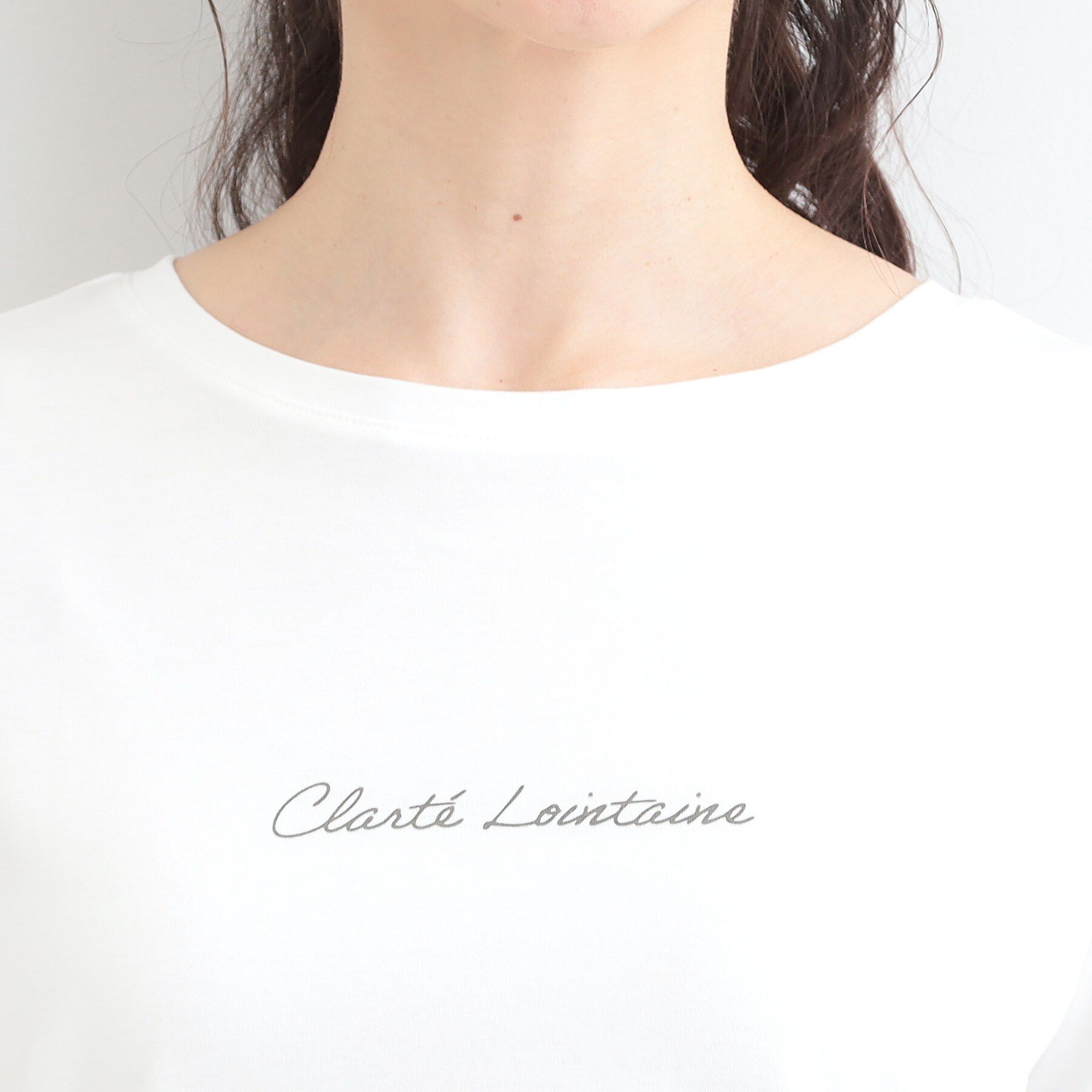 SHOO･LA･RUE「【接触冷感/UV/抗菌防臭】小さめロゴの大人スムースロンT」|Tシャツ・カットソー|