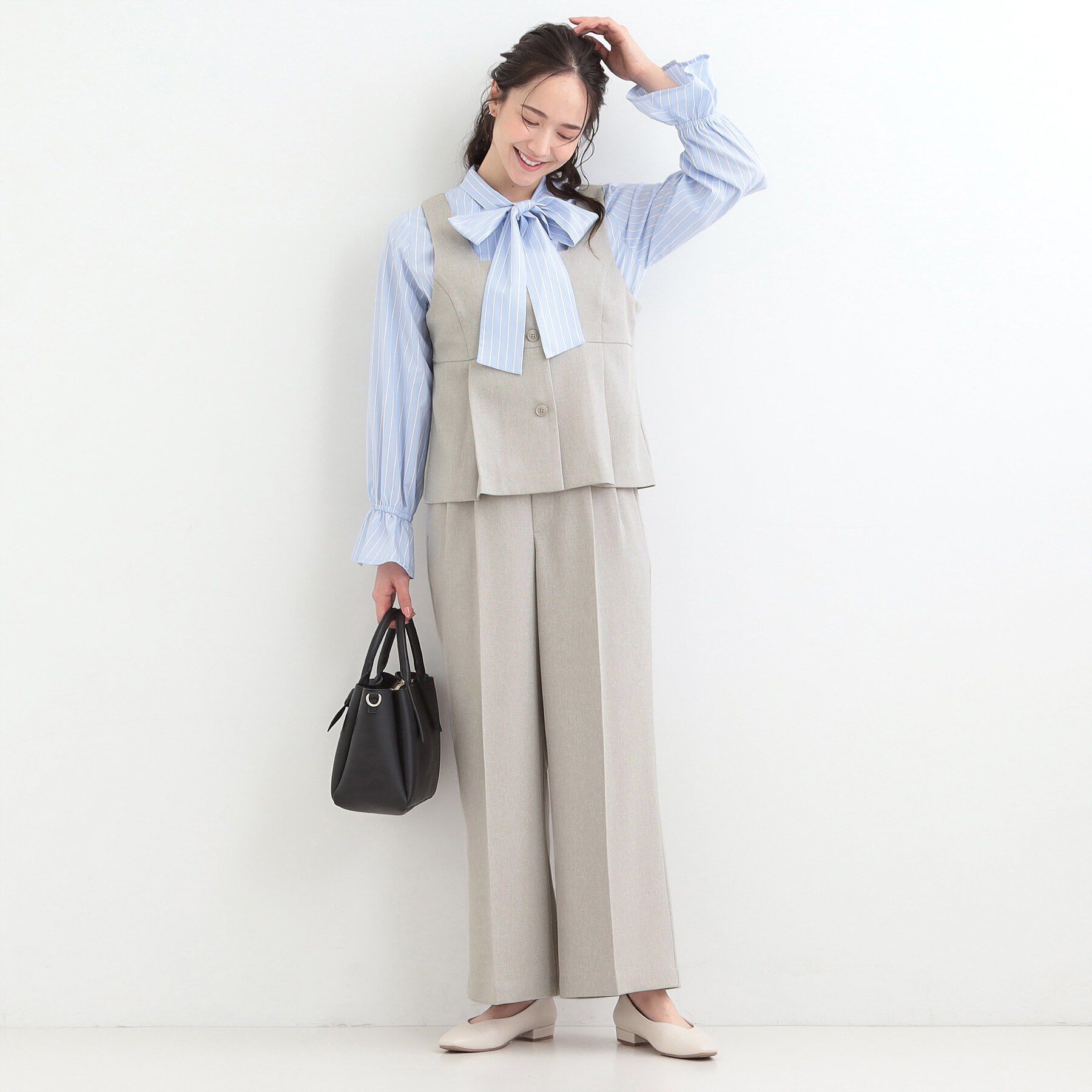 SHOO･LA･RUE「【2点セット/S-LL】着回し力も抜群　着るだけで決まる大人上品セットアップ」|スーツ|