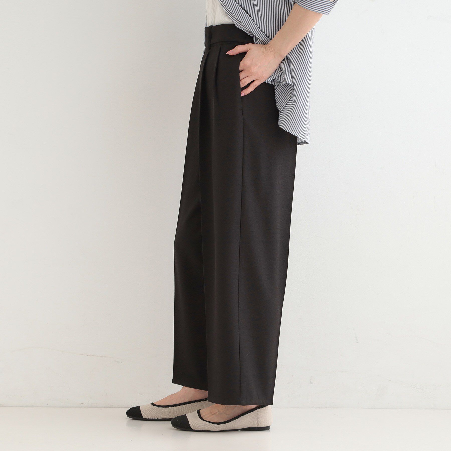 SHOO･LA･RUE「【着丈選べる/S-LL/洗濯機可】楽ちん&times;きれいみえ　ストレッチワイドパンツ」|その他|