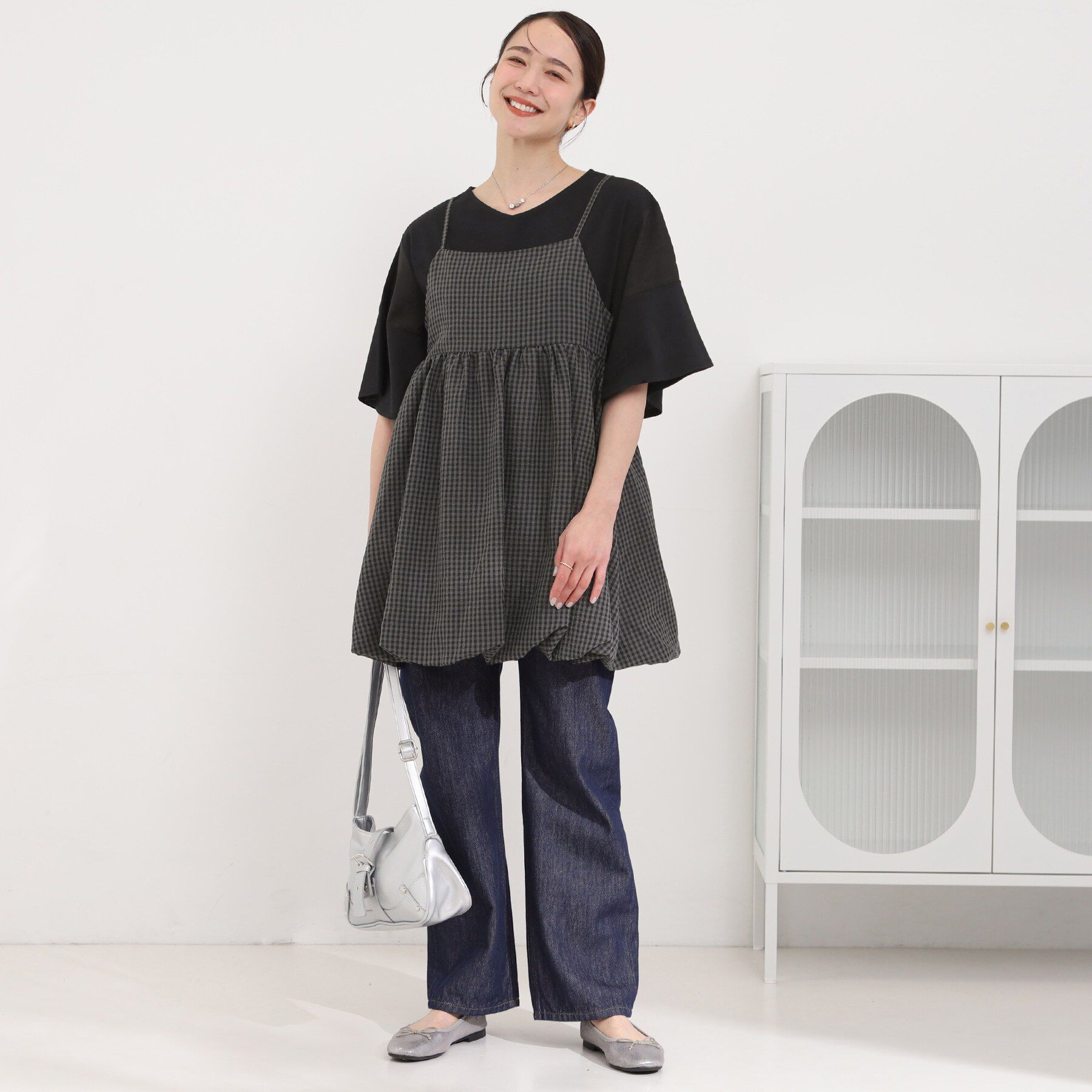 SHOO･LA･RUE「ギンガムチェック柄バルーンキャミ」|チュニック|