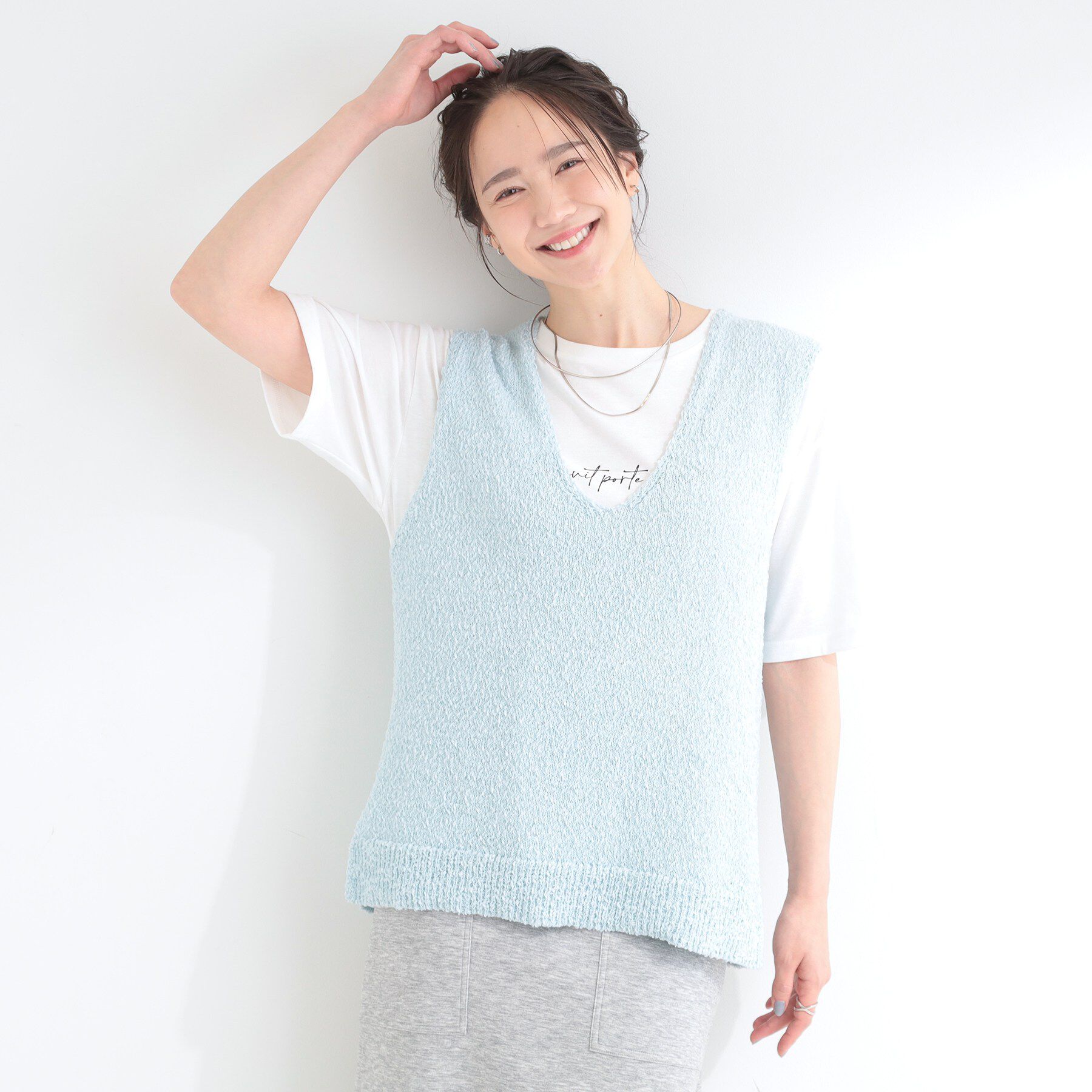 SHOO･LA･RUE「【2点セット】ニットベスト＆ロゴTシャツSET」|その他|