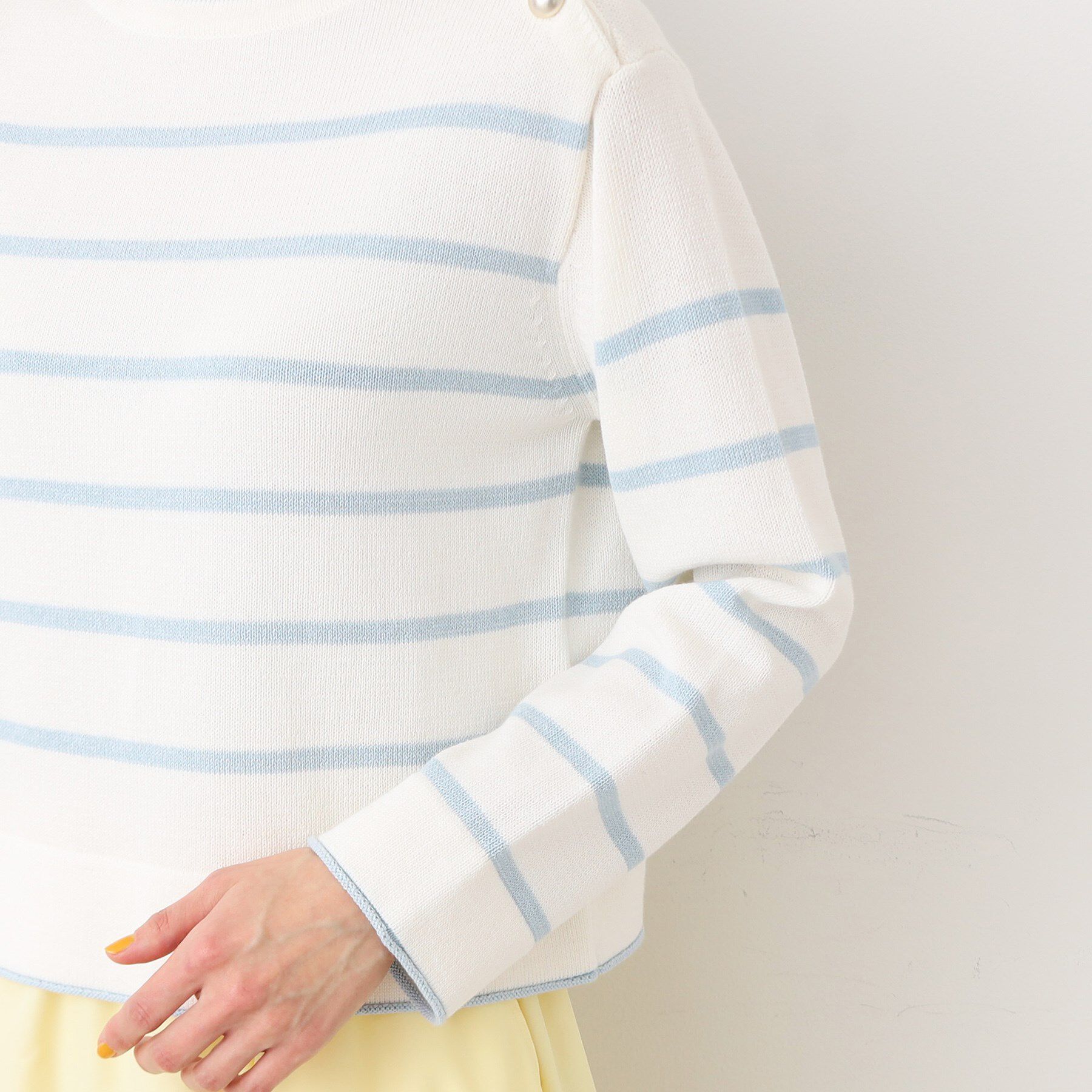 Dessin「【洗える】肩ボタン付きボーダーニット（XS～L）」|ニット・セーター|