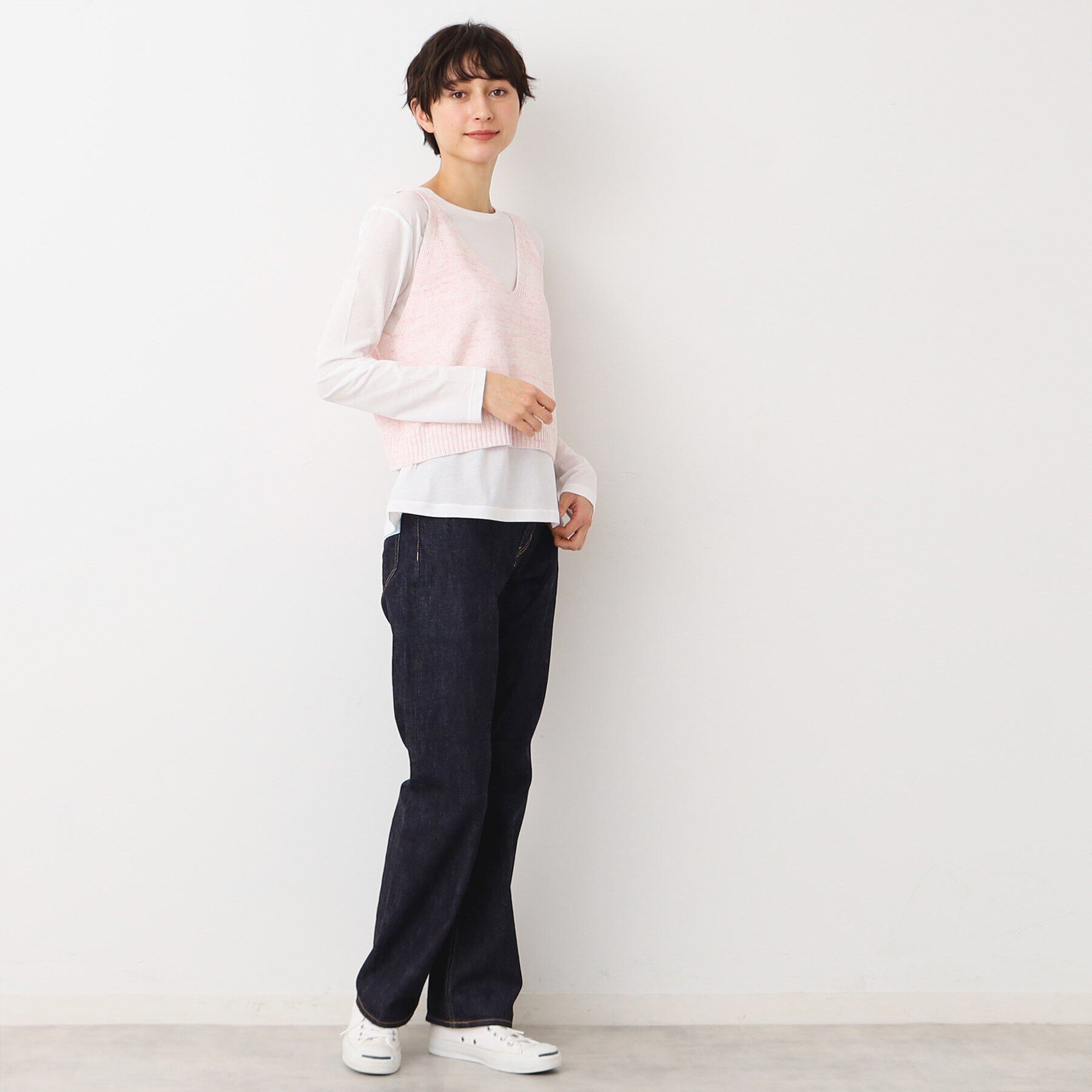 Dessin「【洗える】リネンニットキャミソール」|ベスト・ジレ|