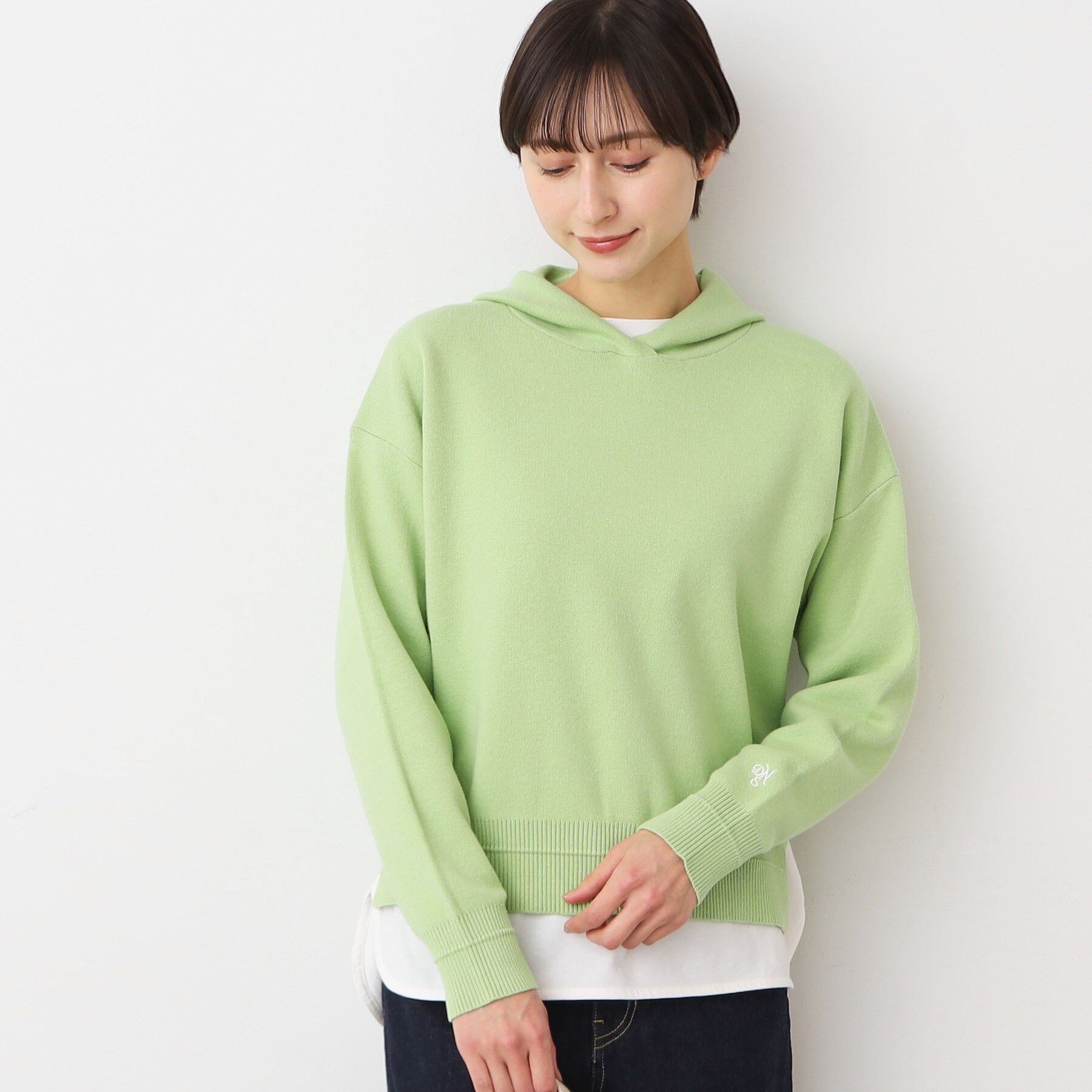 Dessin「【洗える】フーデットニット（S～L）」|ニット・セーター|ライトグリーン(02