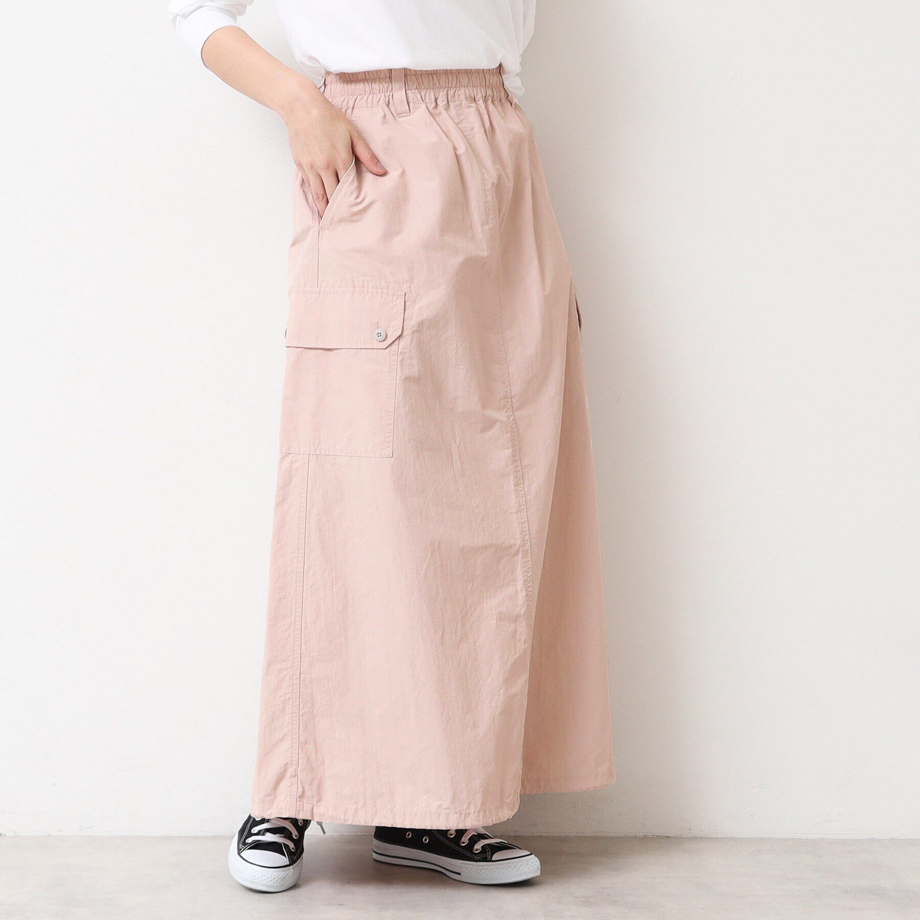 Dessin「【洗える・ウエストゴム】スピンドル付カーゴスカート」|スカート|
