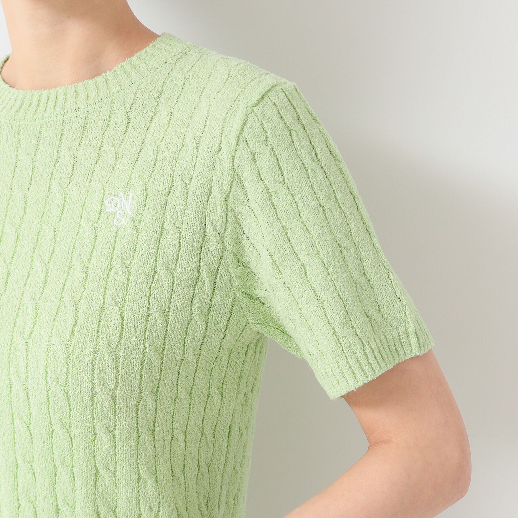 Dessin「【洗える】ケーブルクルーネックニット」|ニット・セーター|