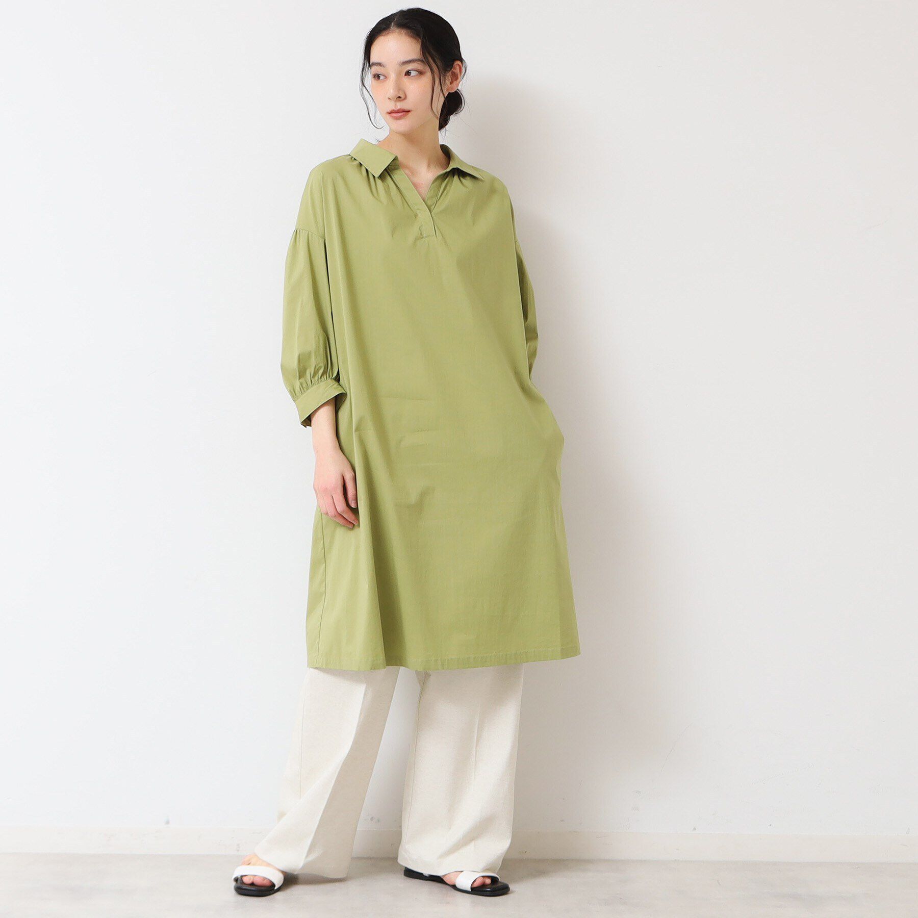 Dessin「【洗える】シャツチュニックワンピース」|ワンピース|