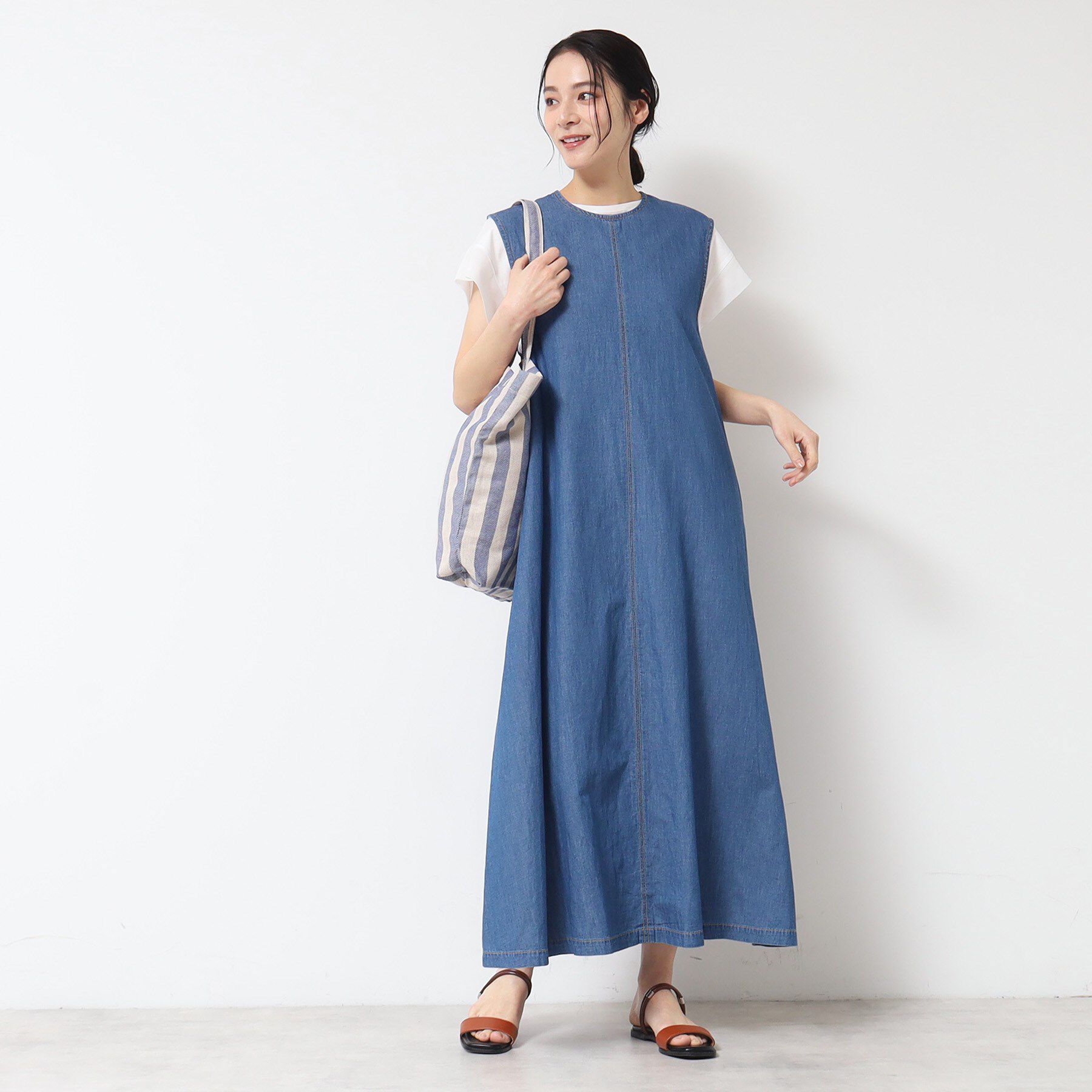 Dessin「【洗える】綿麻デニムワンピース」|ワンピース|