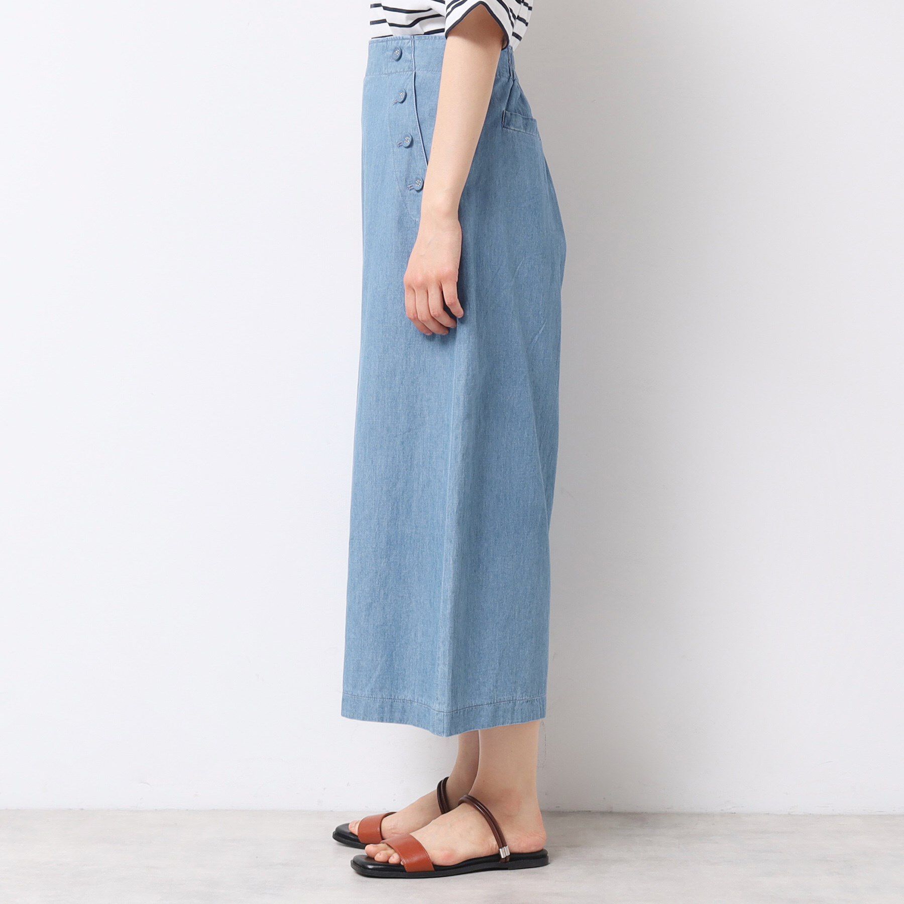 Dessin「【洗える・4サイズ展開】リネンブレンドクロップド丈マリンパンツ」|その他|