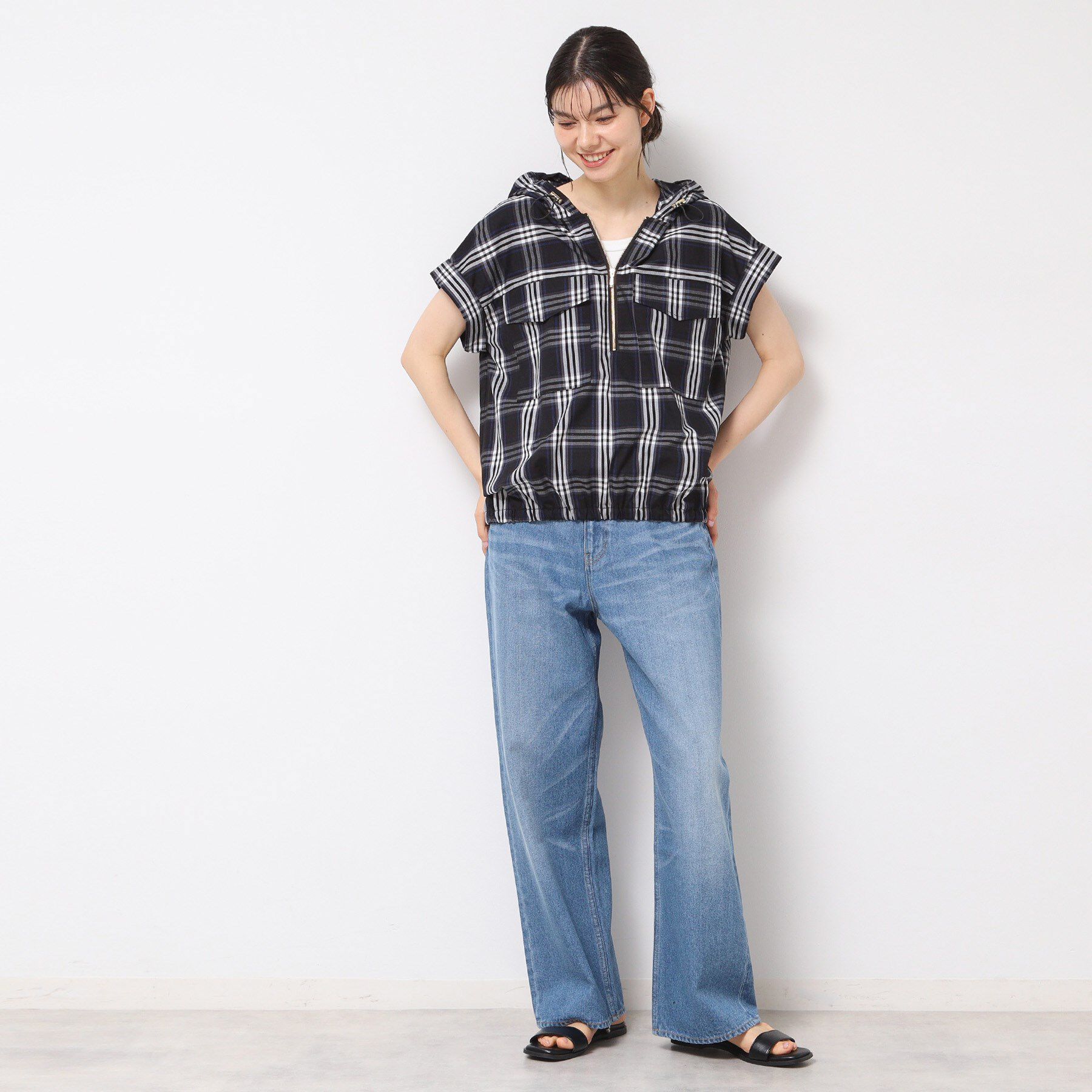 Dessin「【洗える】ハーフジップフーディーシャツ」|シャツ・ブラウス|