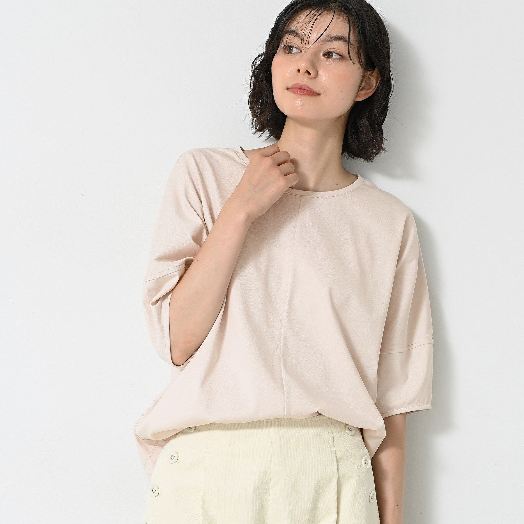 Dessin「【二の腕カバー／UVカット】ランタンスリーブカットソー」|Tシャツ・カットソー|