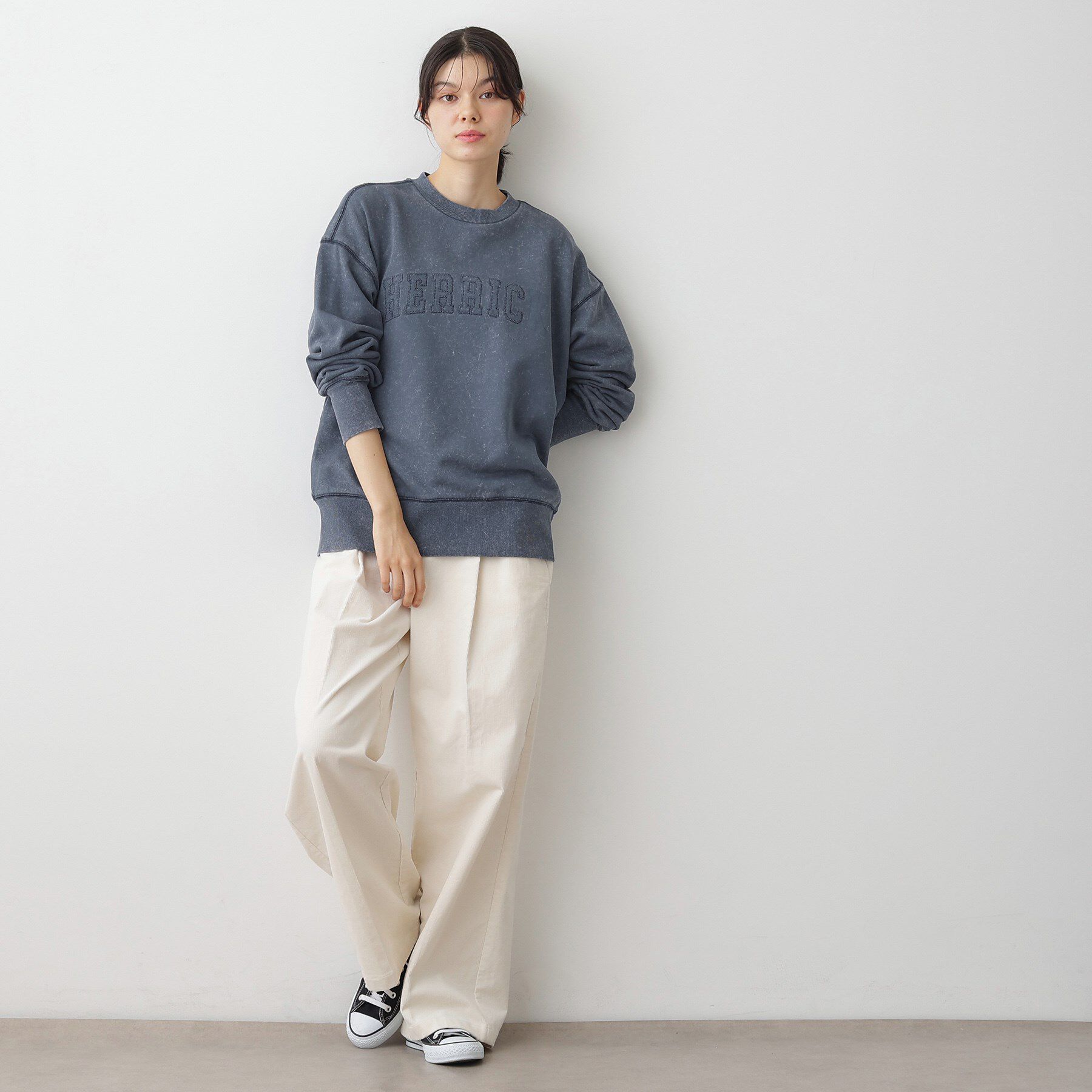 Dessin「【ユニセックス/洗える】ケミカルウォッシュ裏毛トレーナー」|パーカー|