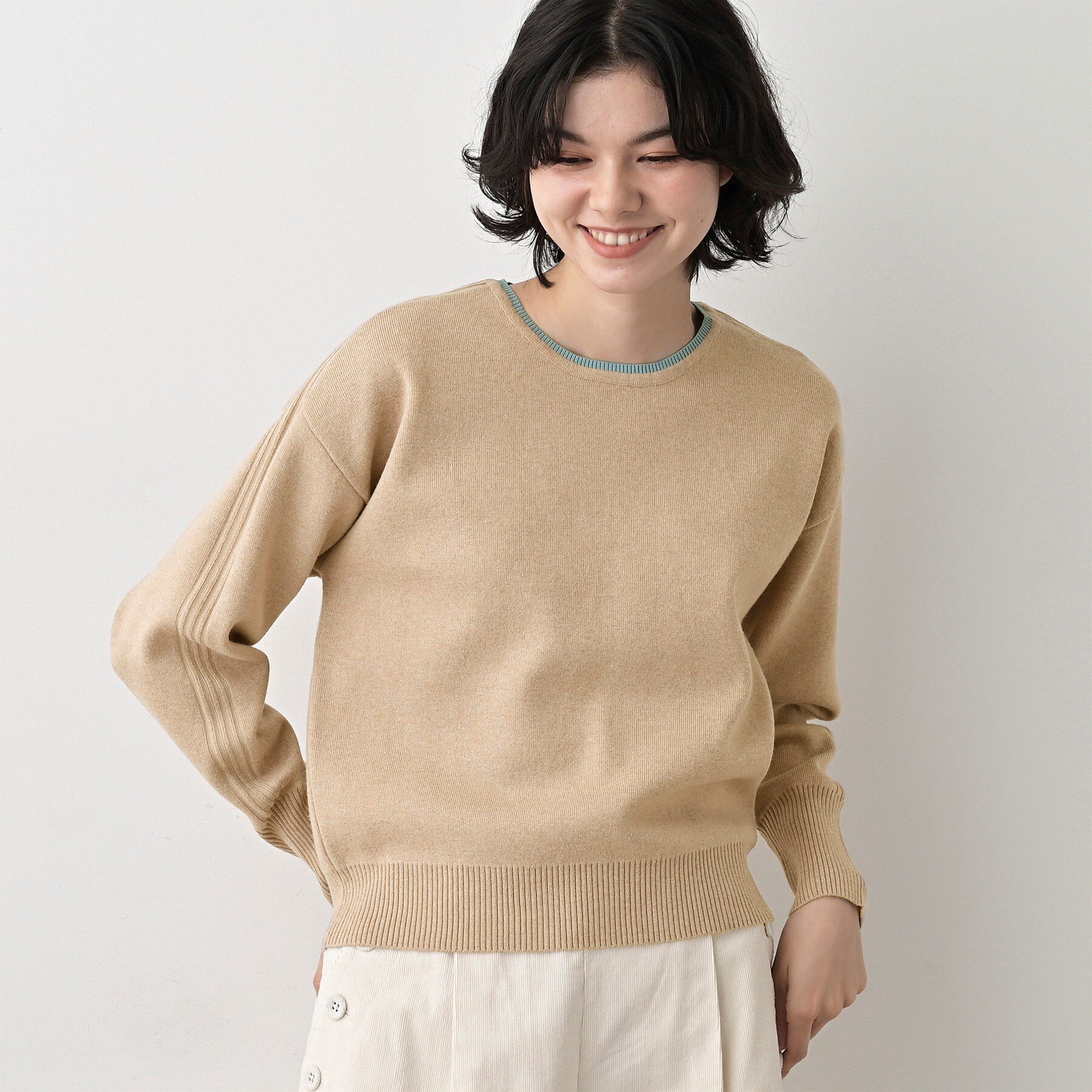Dessin「【洗える】カシミヤブレンドスウェットライクニット」|ニット・セーター|