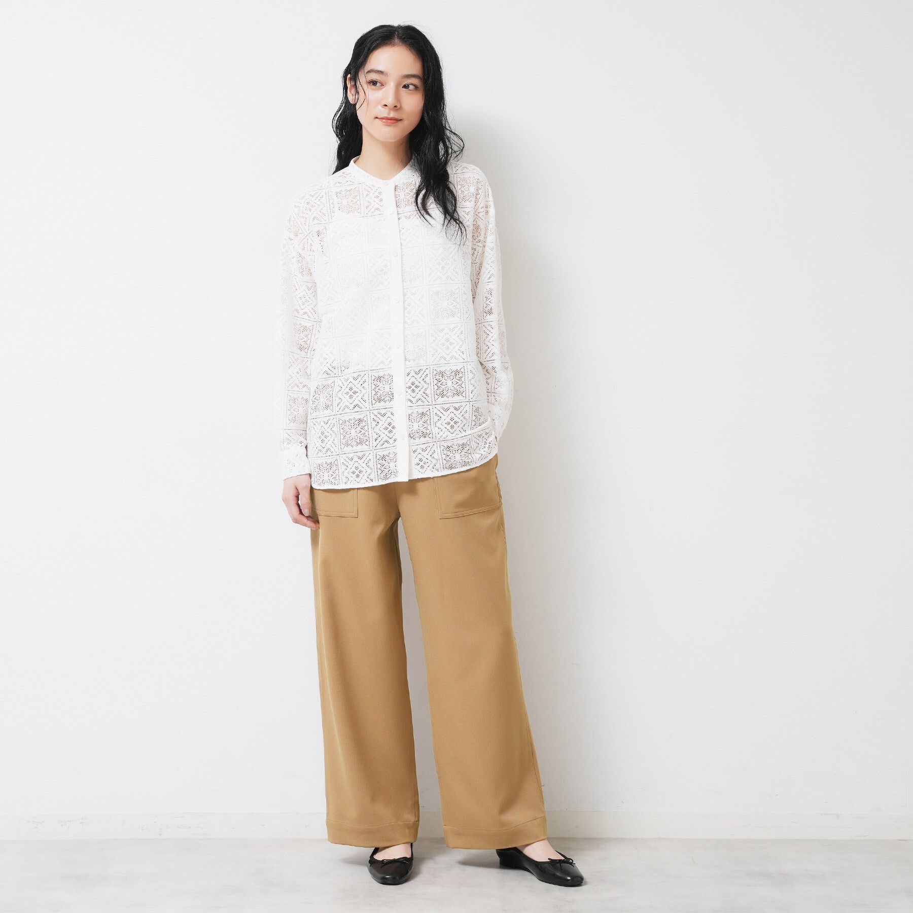 Dessin「【ウエストゴム/洗える】ツイルセミワイドパンツ」|その他|