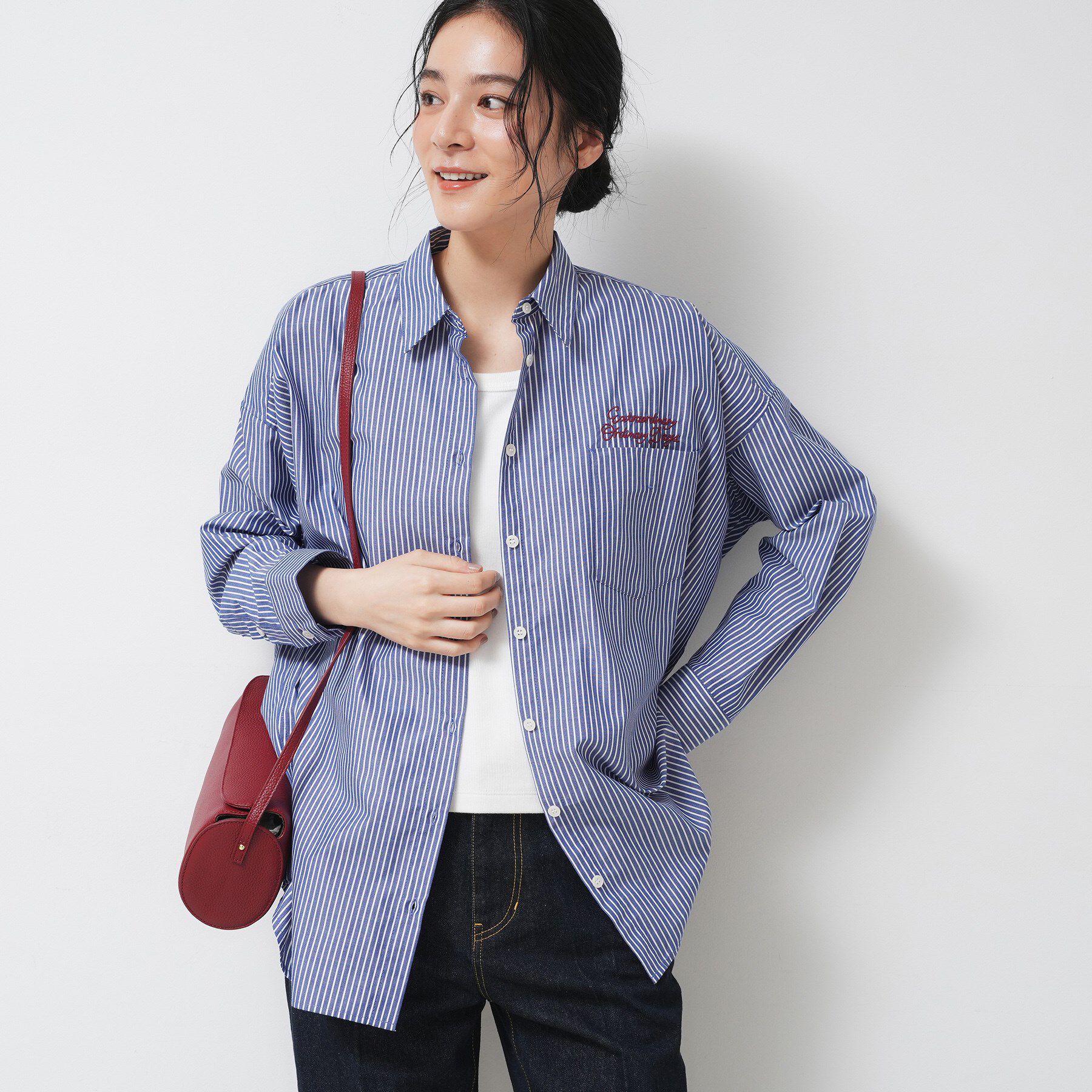 Dessin「【洗える】刺繍ロゴ入りオーバーシャツ」|シャツ・ブラウス|