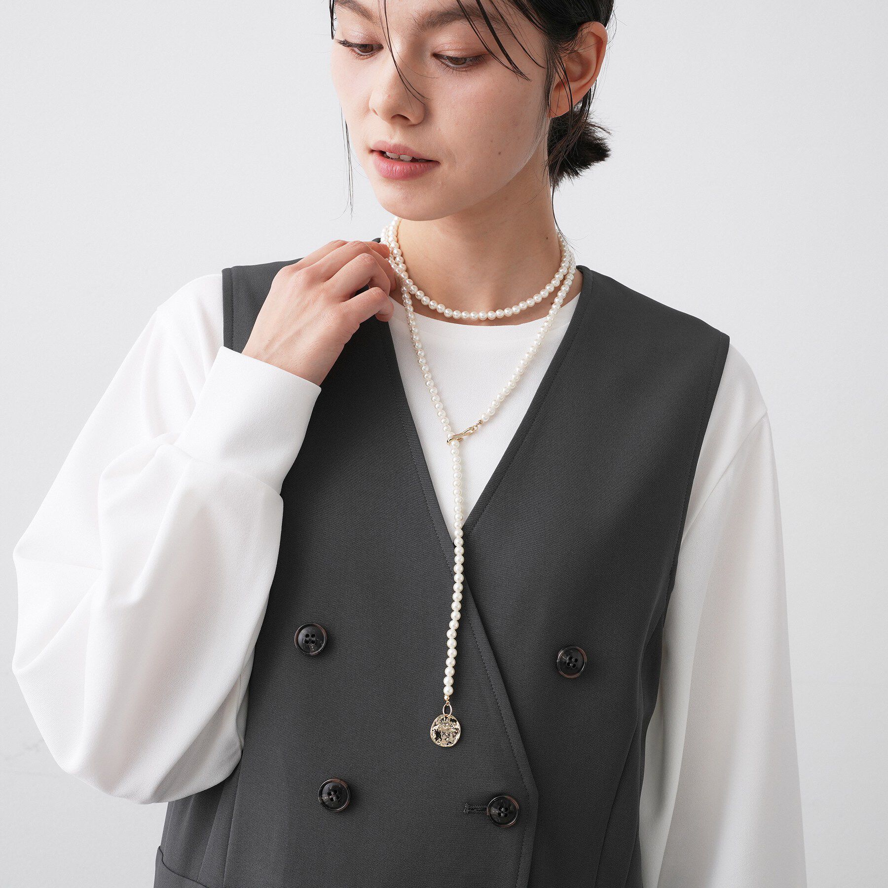 Dessin「マルチウェイ フェイクパールY字ネックレス」|ネックレス|