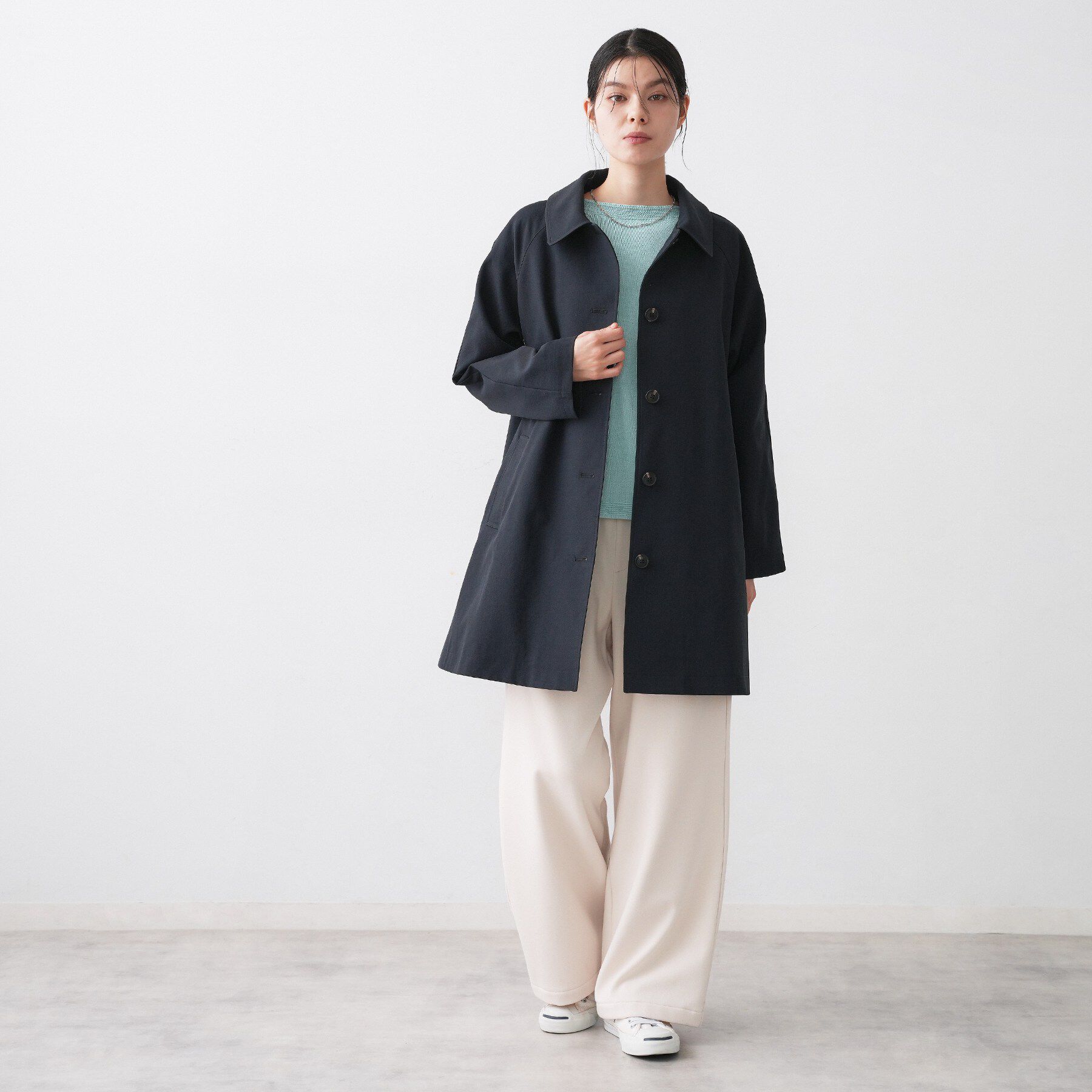 Dessin「【花粉ガード/撥水加工/洗える】ステンカラースプリングコート」|ステンカラーコート|