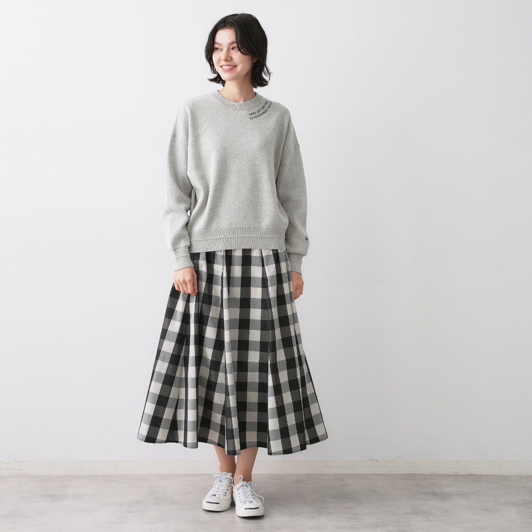 Dessin「【ユニセックス/洗える】ロゴ刺繍入りコットンジャカード」|ニット・セーター|