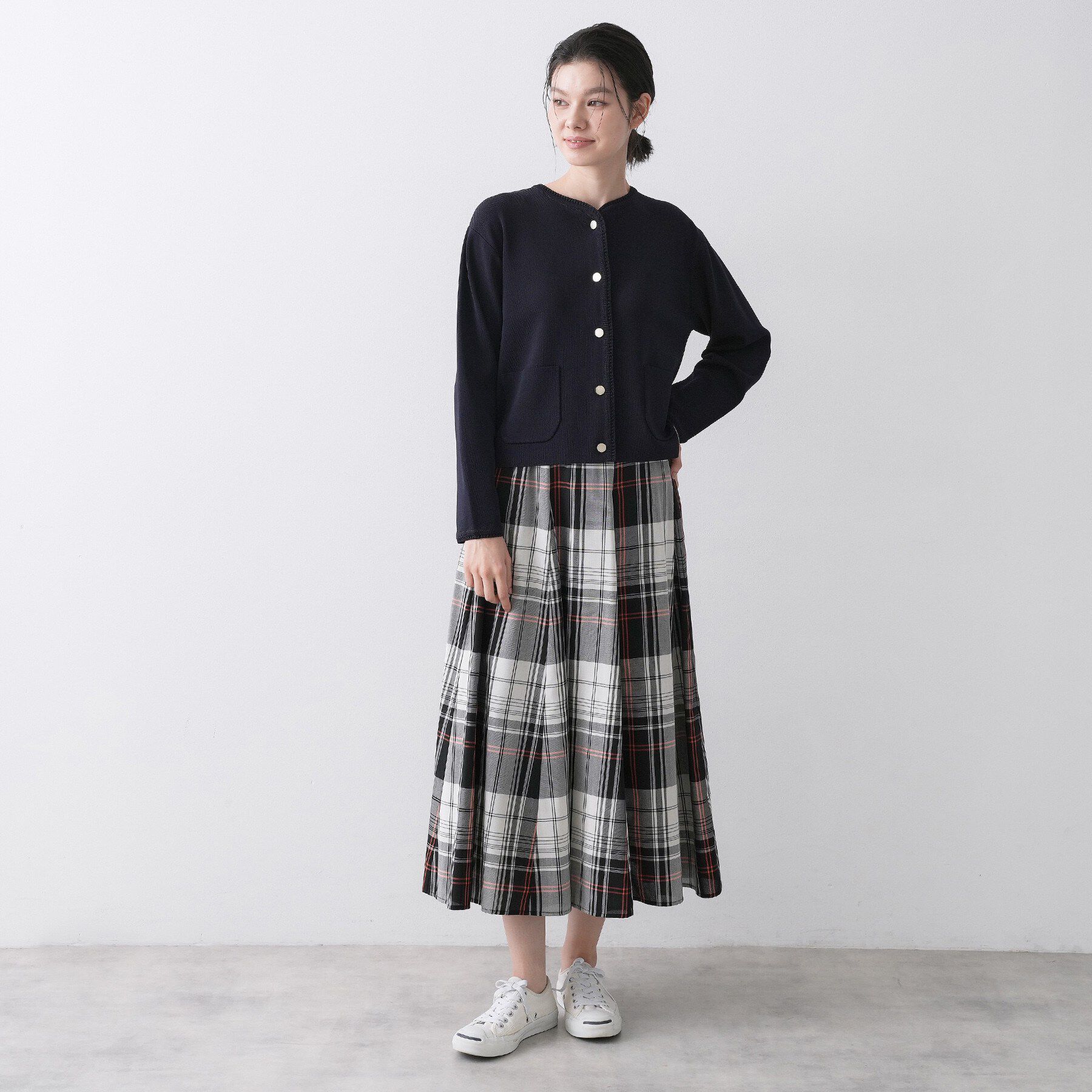 Dessin「【ウエストゴム/洗える】映えチェック柄スカート」|スカート|