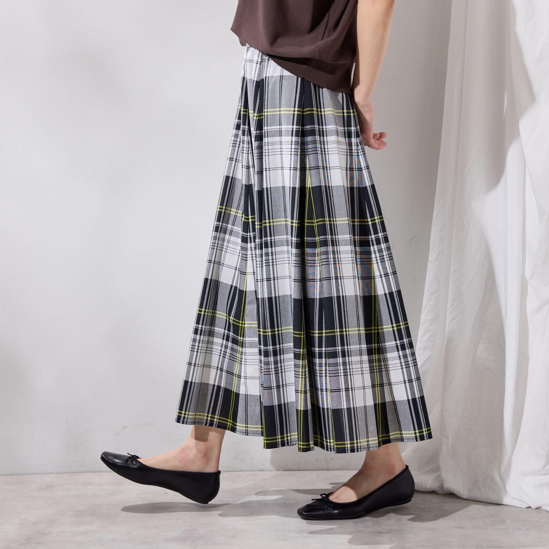 Dessin「【ウエストゴム/洗える】映えチェック柄スカート」|スカート|