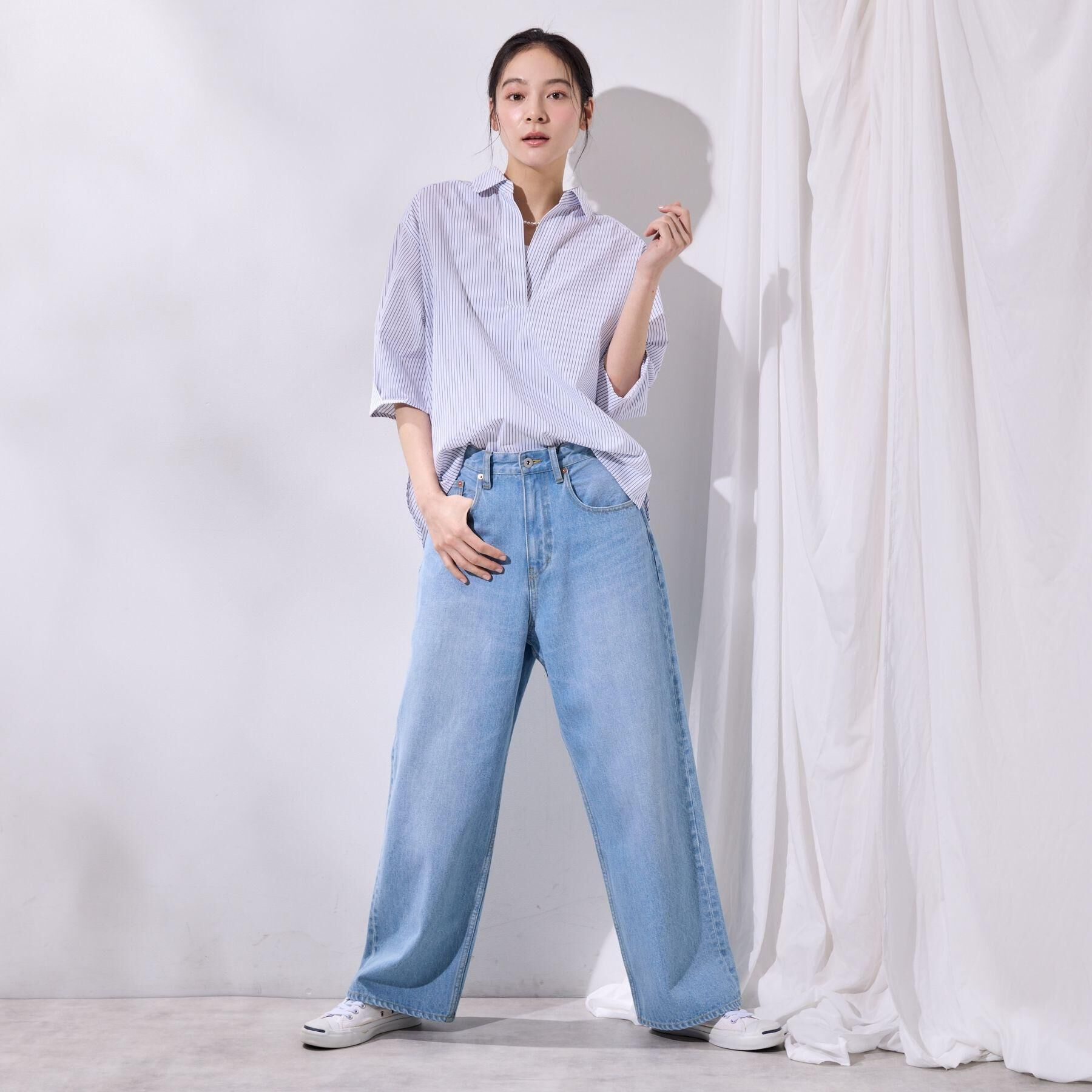 Dessin「【洗える】スキッパーシャツブラウス」|シャツ・ブラウス|