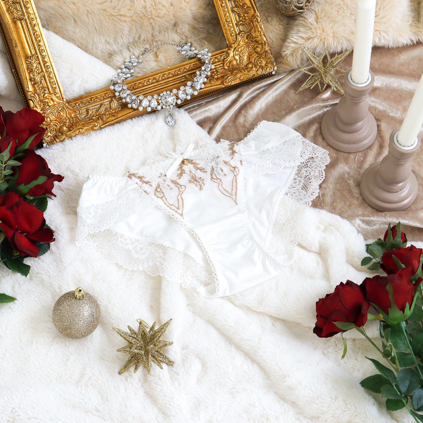 Risa Magli「【ジュエリー】 ノーマルショーツ」|インナー|ホワイト(001)