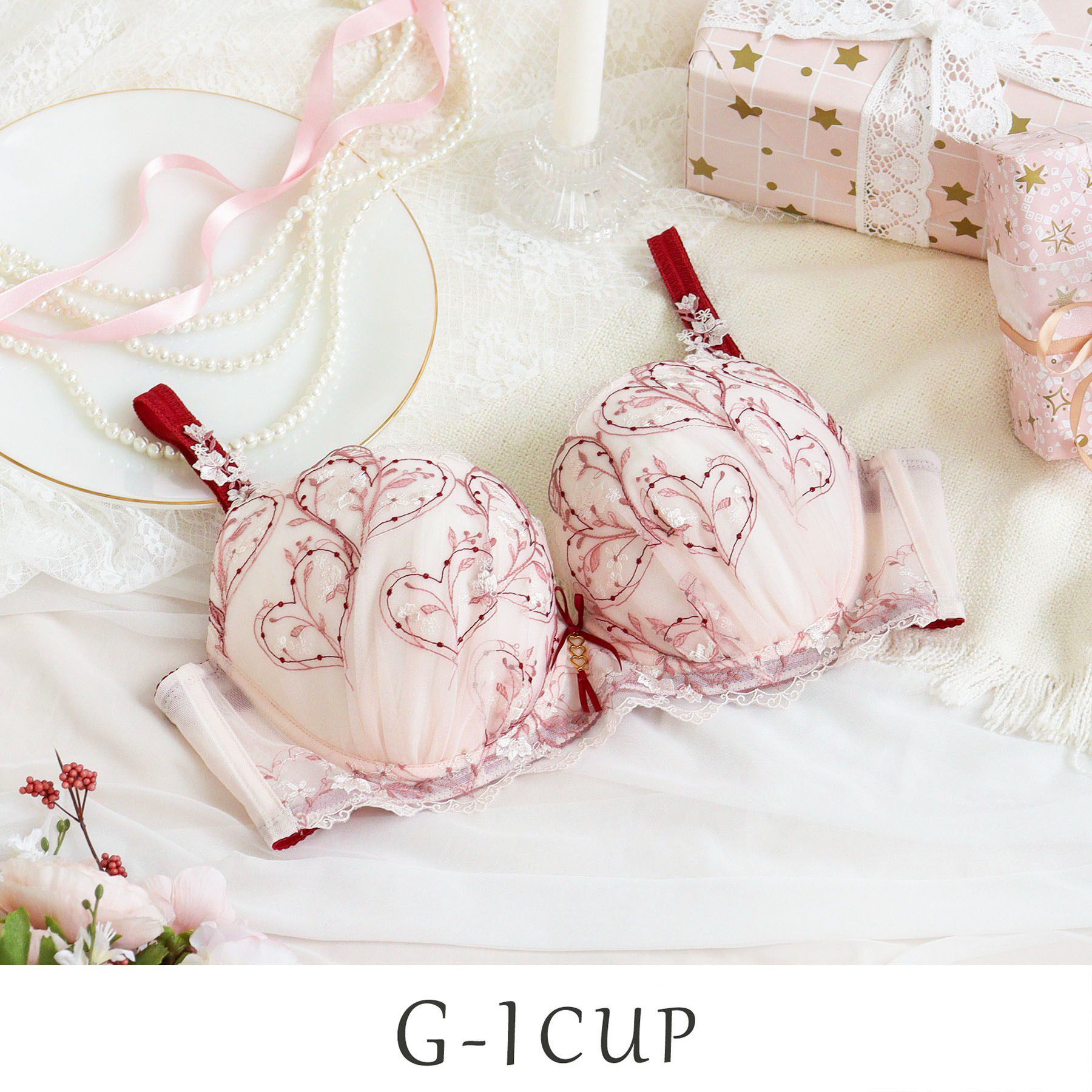 Risa Magli「フローチェ ブラジャー (G-I) ＜Glamor Bra／バストアップタイプ＞」|インナー|ピンク(071)