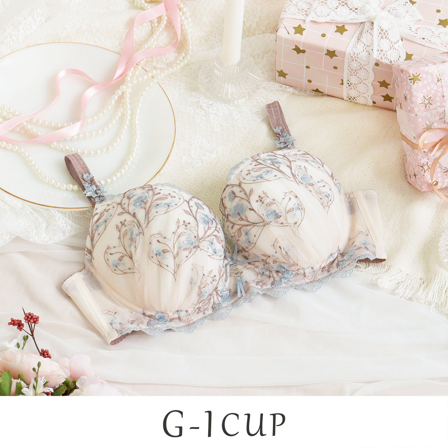 Risa Magli「フローチェ ブラジャー (G-I) ＜Glamor Bra／バストアップタイプ＞」|インナー|ブルー(092)