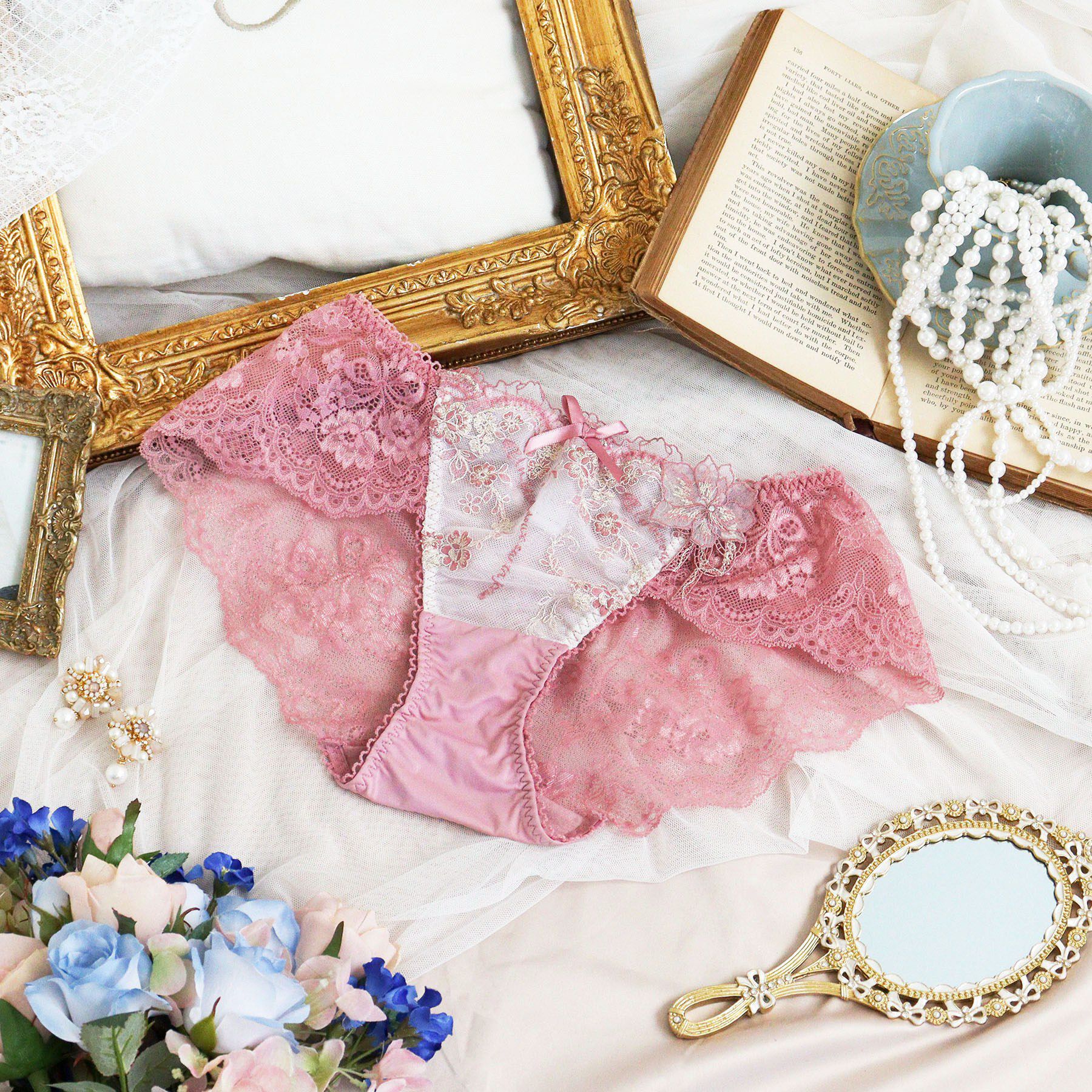 Risa Magli「アルベルタ レースショーツ」|インナー|ピンク(071)