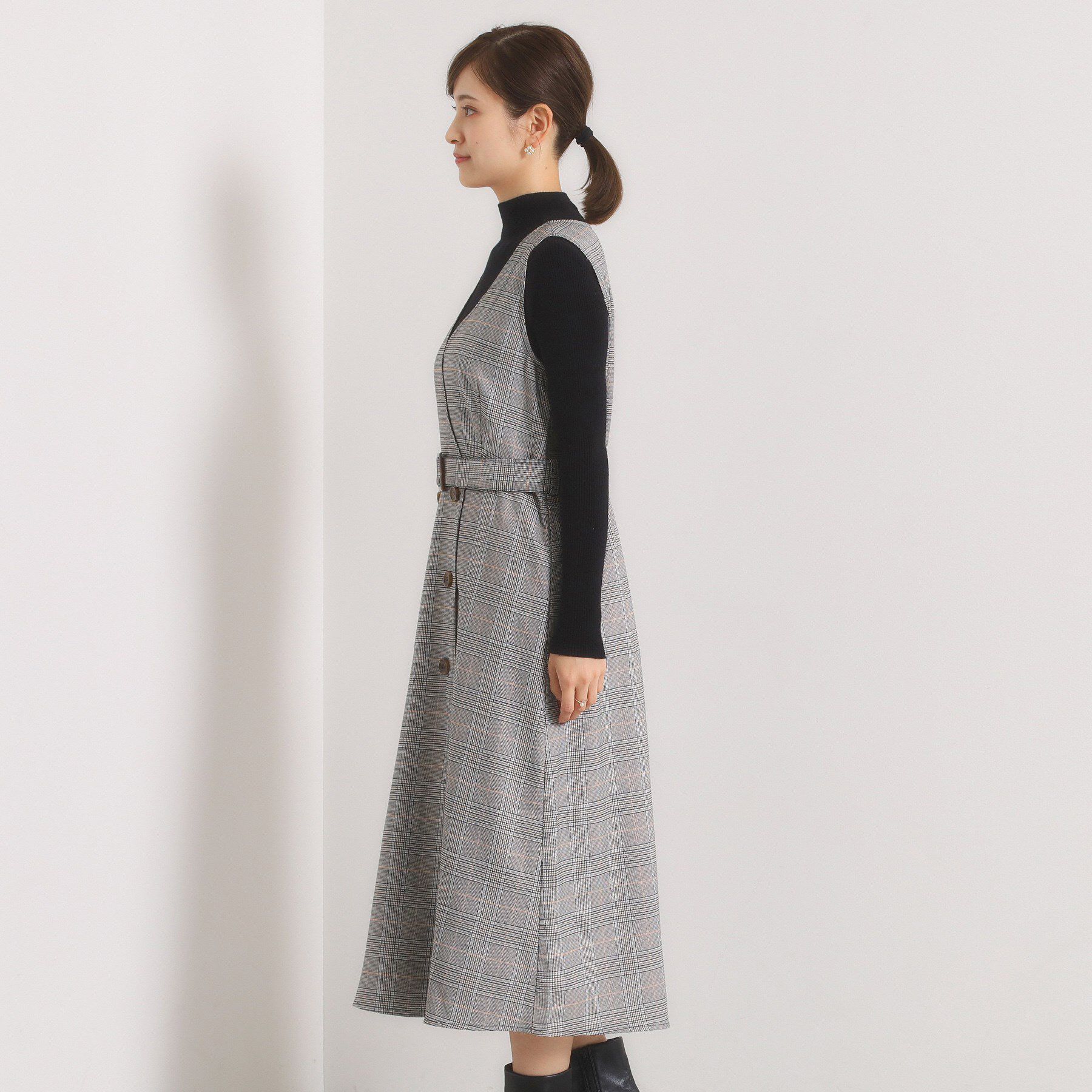 ITS&rsquo;DEMO「【手洗い可】チェック柄ジャンスカ」|ワンピース|