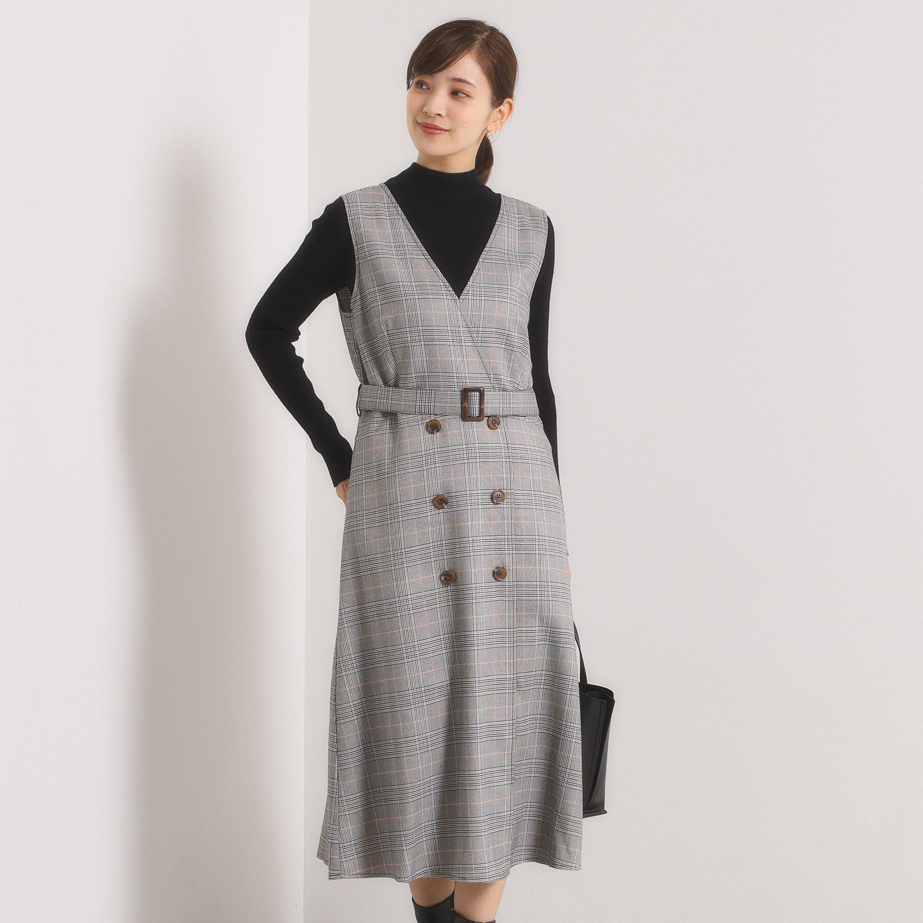 ITS&rsquo;DEMO「【手洗い可】チェック柄ジャンスカ」|ワンピース|