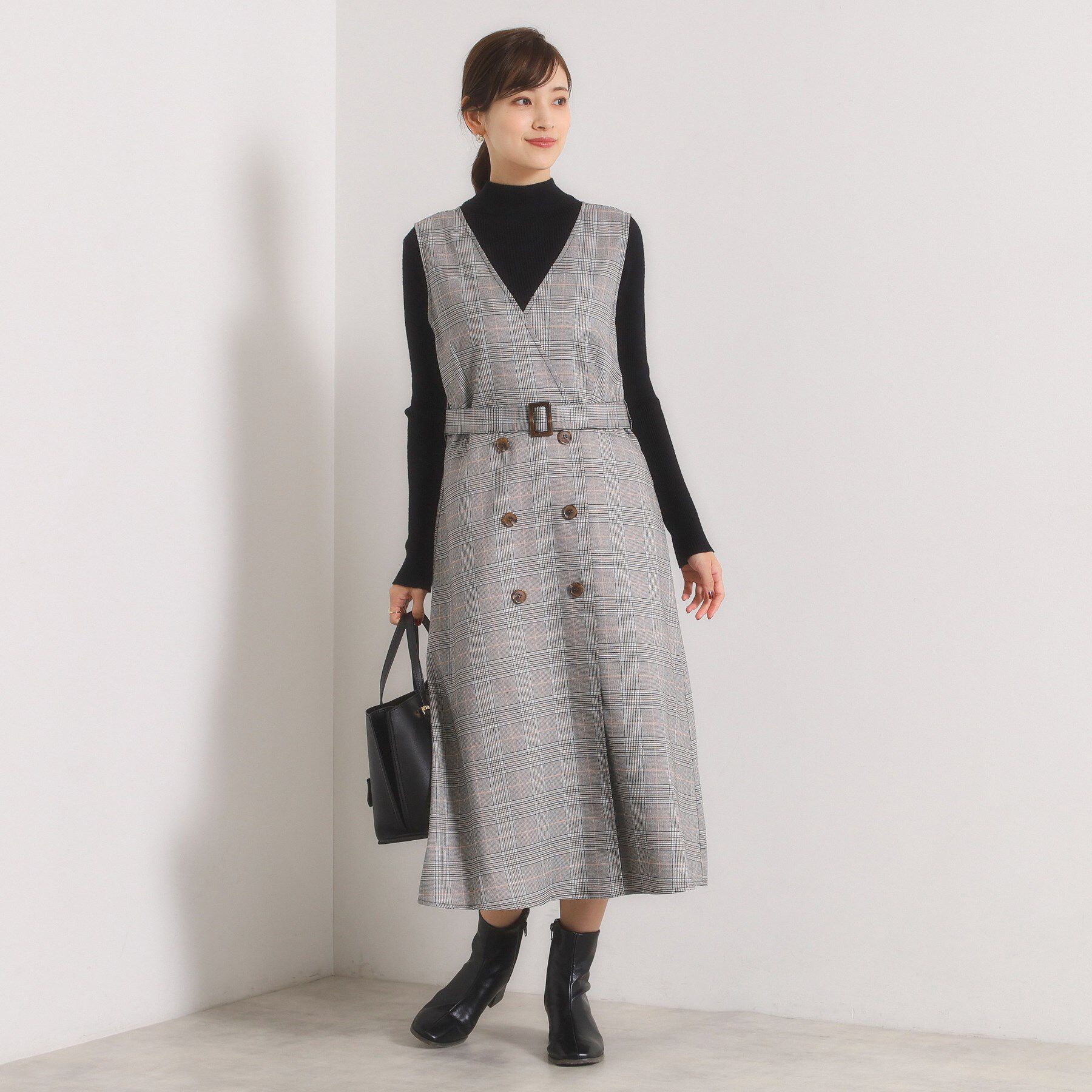 ITS&rsquo;DEMO「【手洗い可】チェック柄ジャンスカ」|ワンピース|