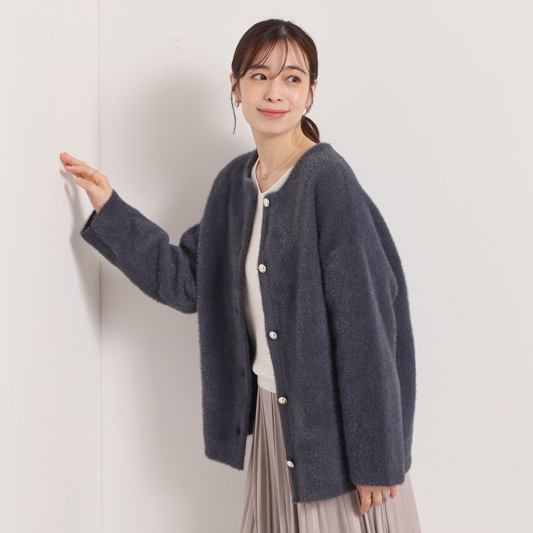 ITS&rsquo;DEMO「【手洗い可】フェザーWフェイスコーディガン」|カーディガン|