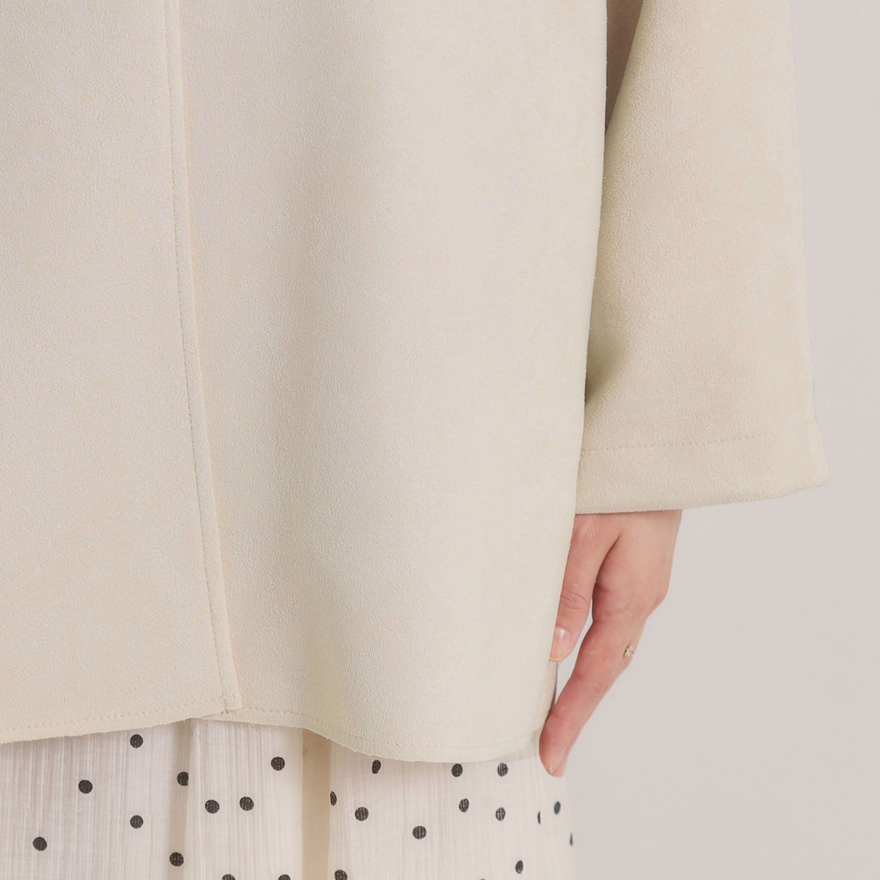 ITS&rsquo;DEMO「カットスエードコート」|ノーカラーコート|