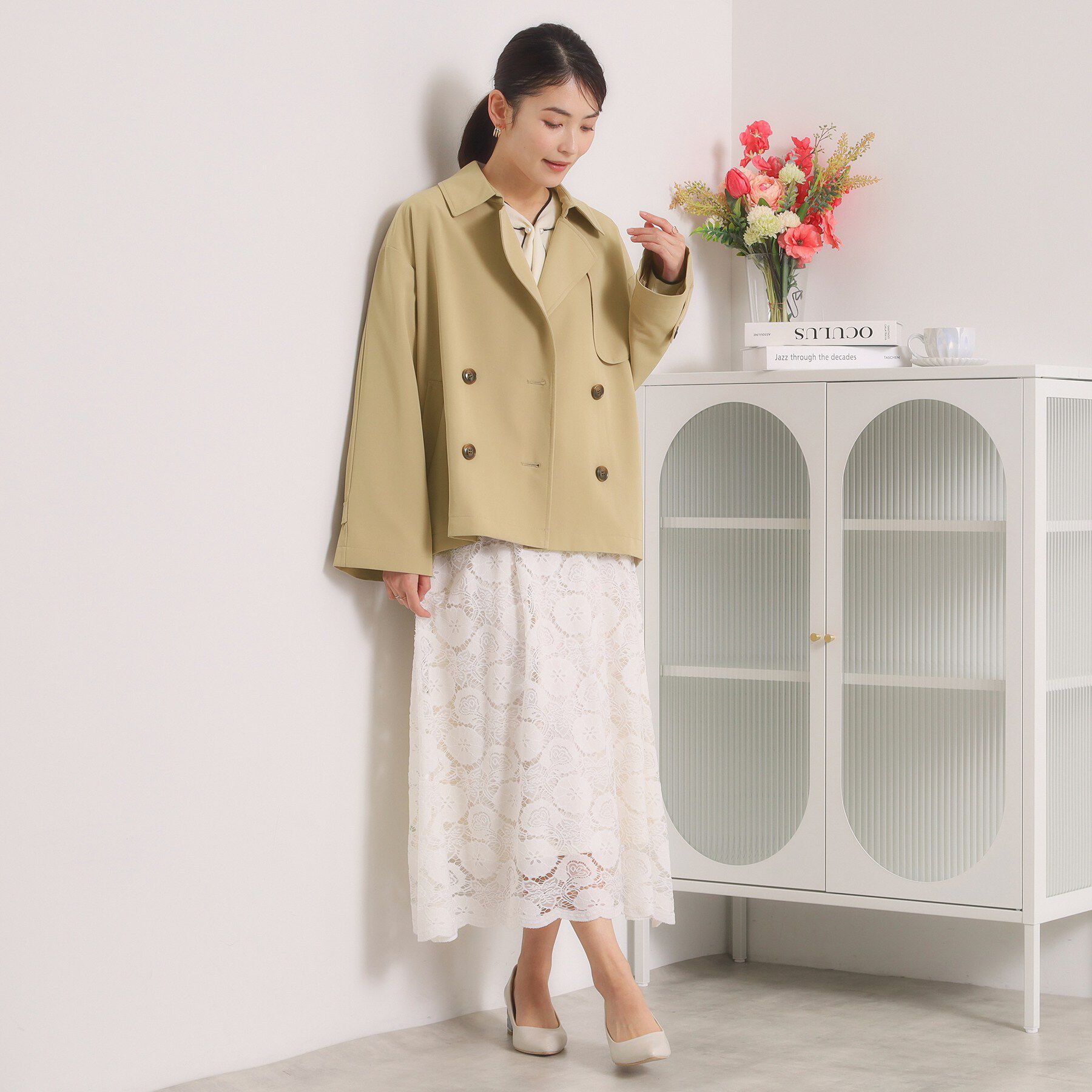 ITS&rsquo;DEMO「【撥水／花粉防止／手洗い可】ショートトレンチコート」|トレンチコート|