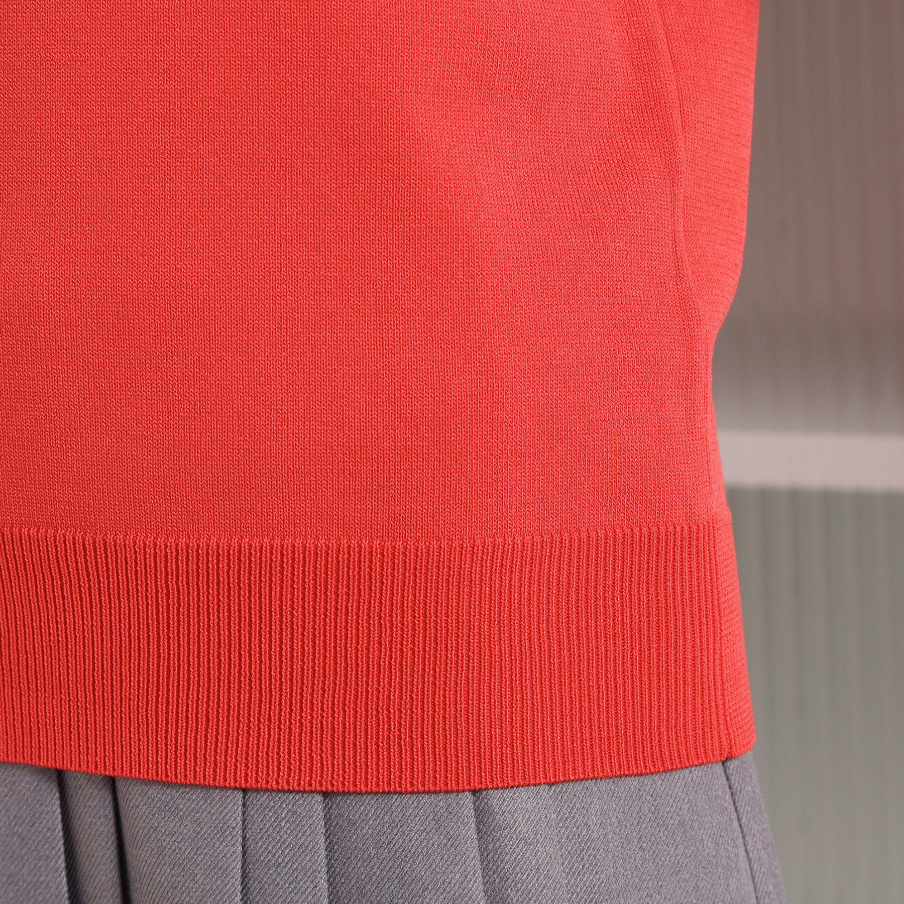 ITS&rsquo;DEMO「【縮みに強い／毛玉防止／洗濯機OK】タフニット 襟ぐり編地切替ニットプルオーバー」|ニット・セーター|