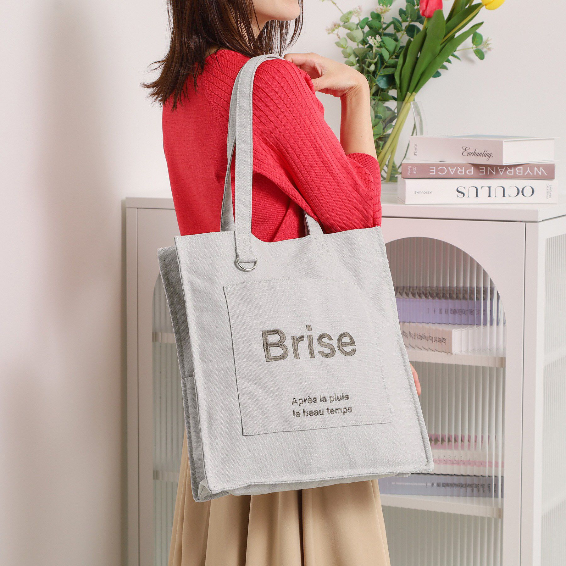 ITS&rsquo;DEMO「【A4対応】ポケットスクエアトート」|トートバッグ|グレー(012)