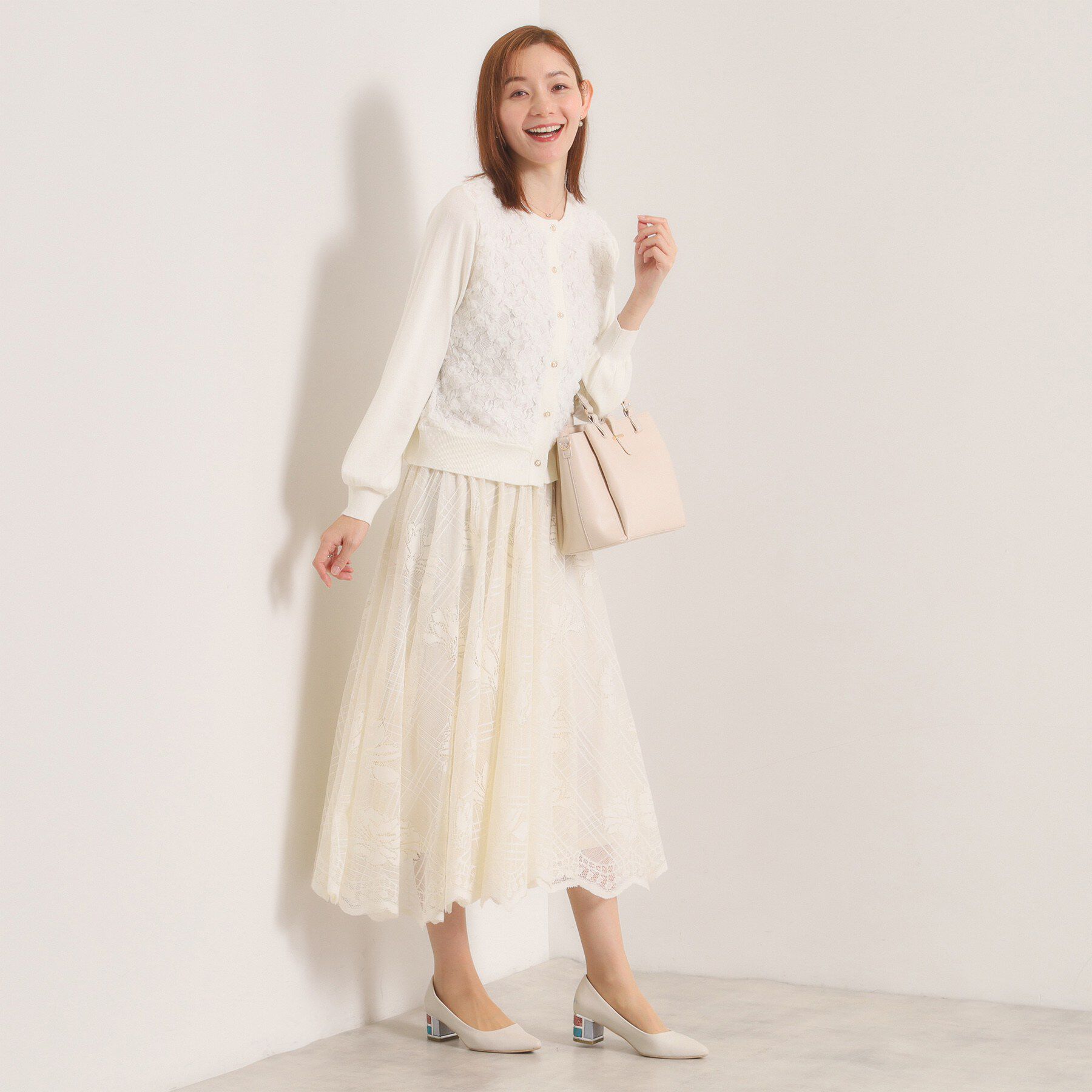 ITS&rsquo;DEMO「【手洗い可】フロントレースニットカーデ」|カーディガン|