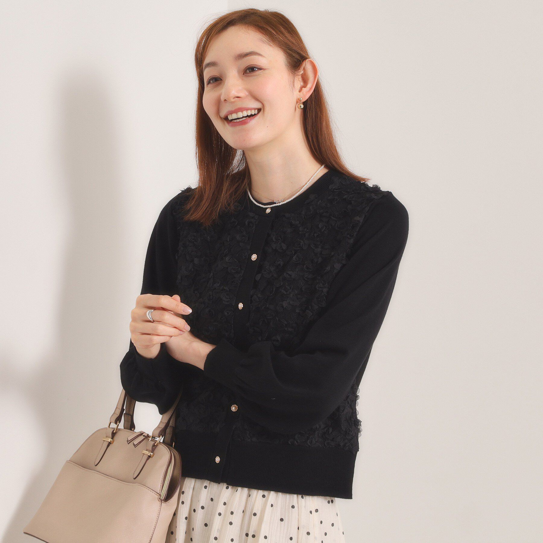 ITS&rsquo;DEMO「【手洗い可】フロントレースニットカーデ」|カーディガン|