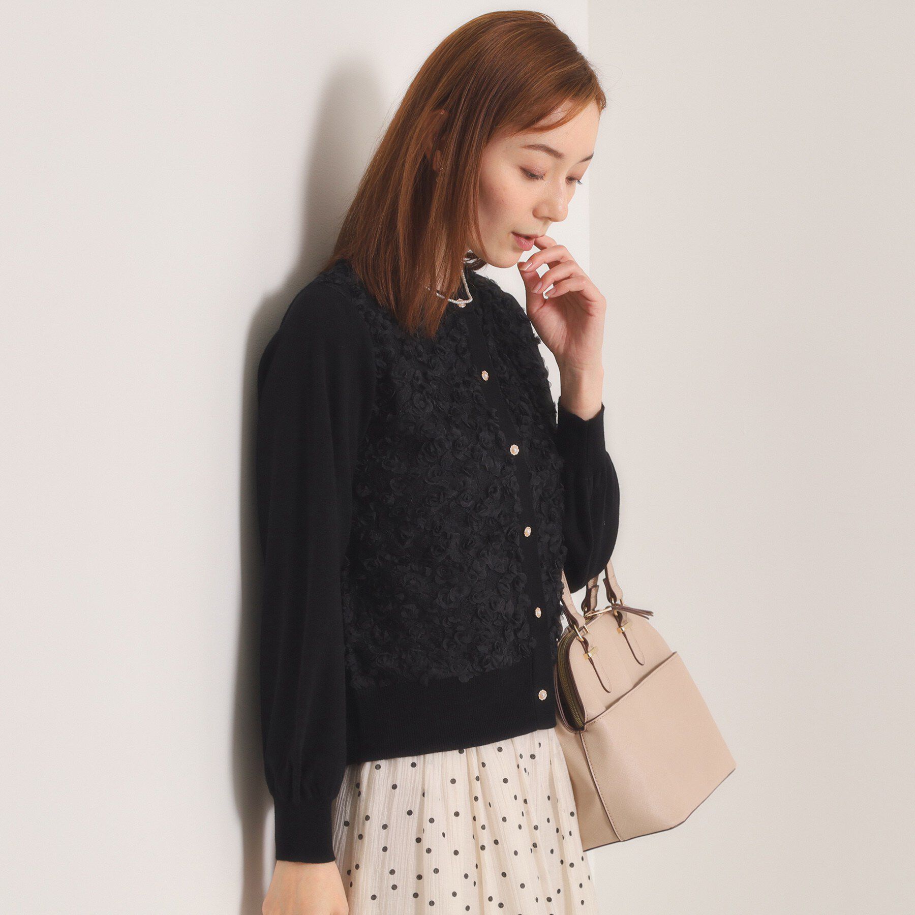 ITS&rsquo;DEMO「【手洗い可】フロントレースニットカーデ」|カーディガン|