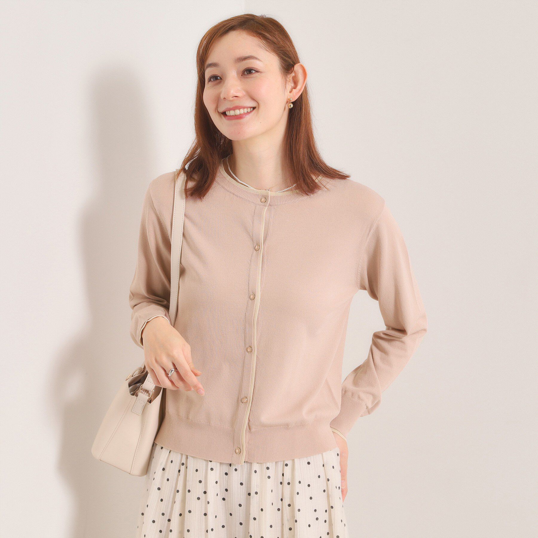 ITS&rsquo;DEMO「【手洗い可】レイヤード風カーディガン」|カーディガン|ピンク(071)