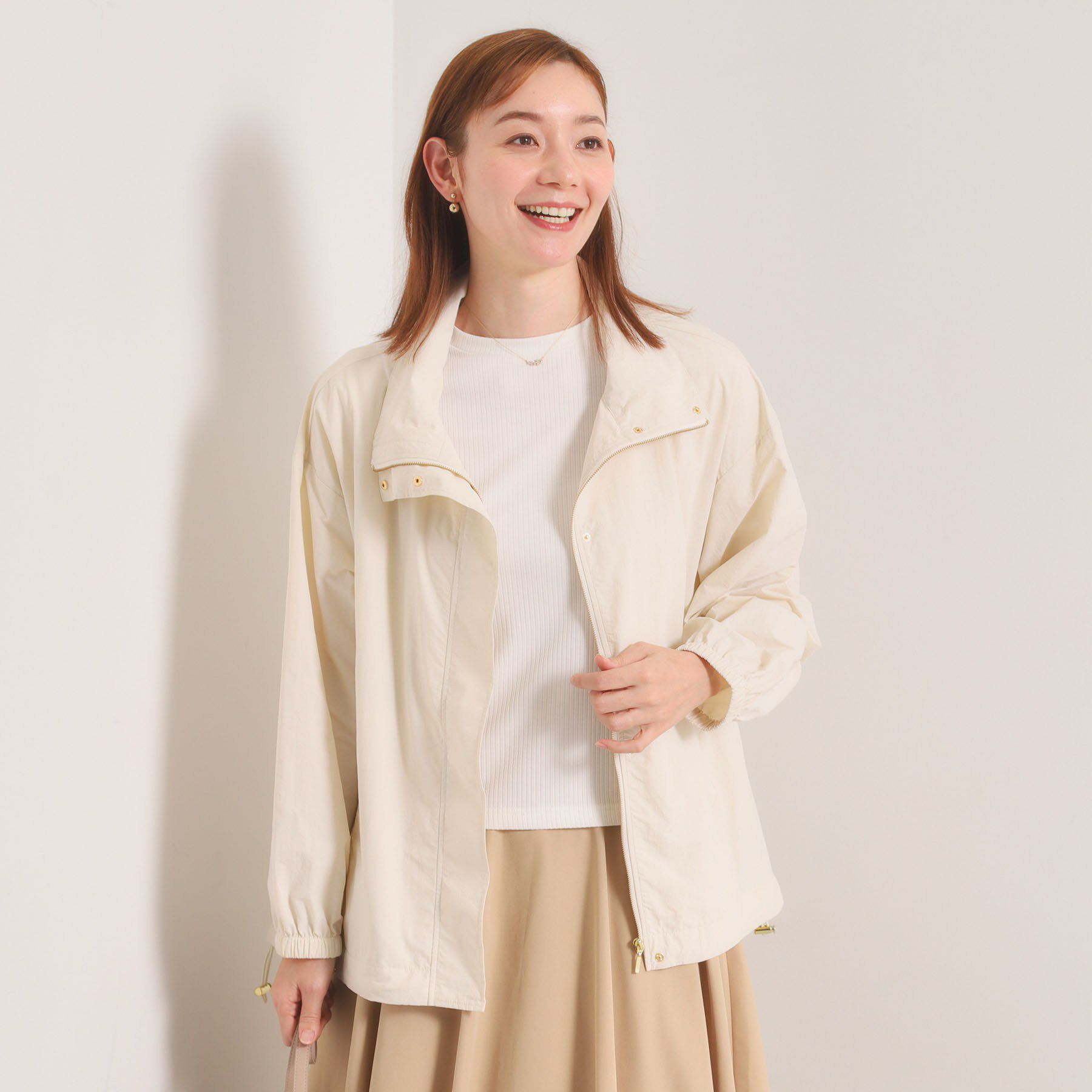 ITS&rsquo;DEMO「【手洗い可／シルエット調整可】ナイロンマンパ」|ブルゾン・スタジャン|アイボリー(004)