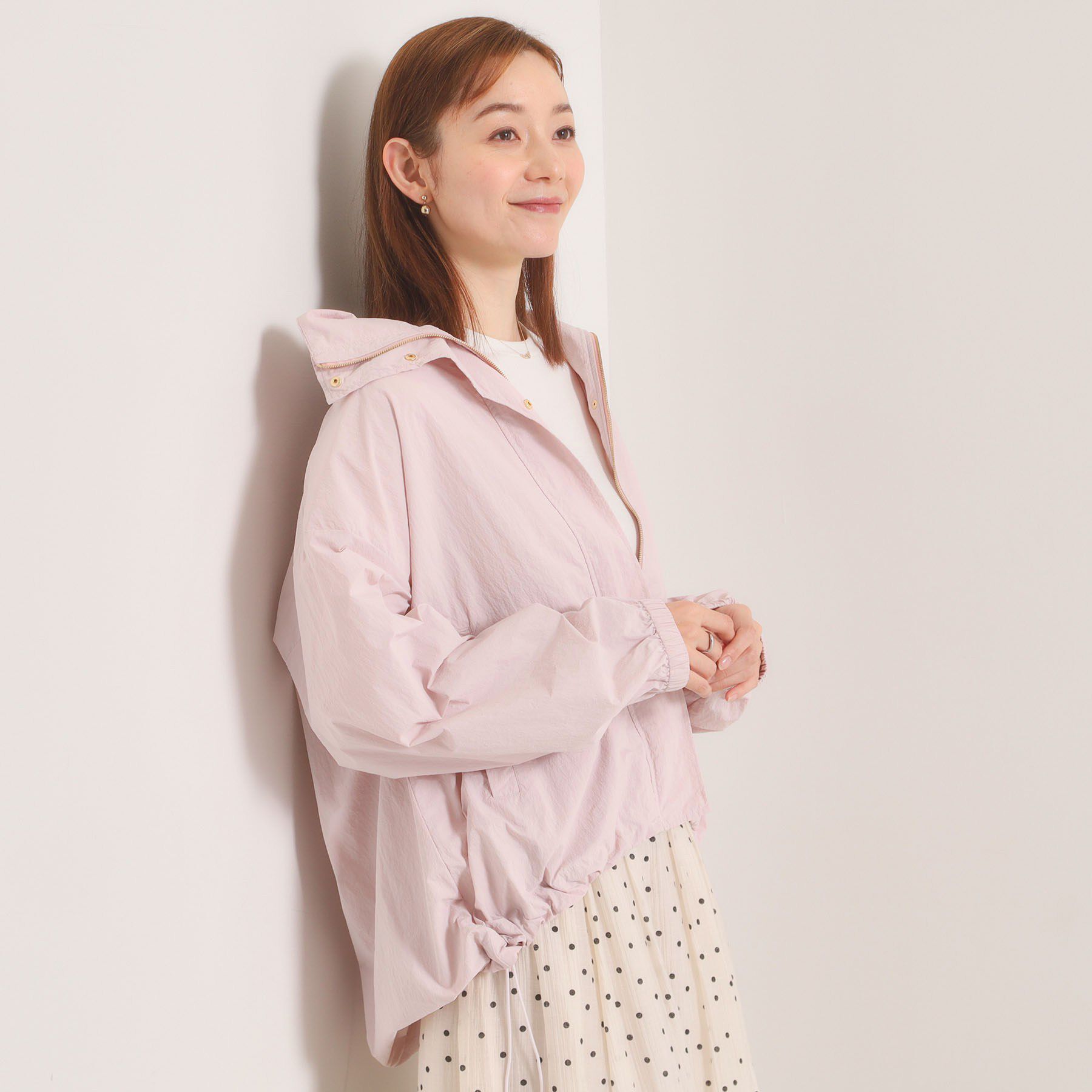 ITS&rsquo;DEMO「【手洗い可／シルエット調整可】ナイロンマンパ」|ブルゾン・スタジャン|ライトピンク(070