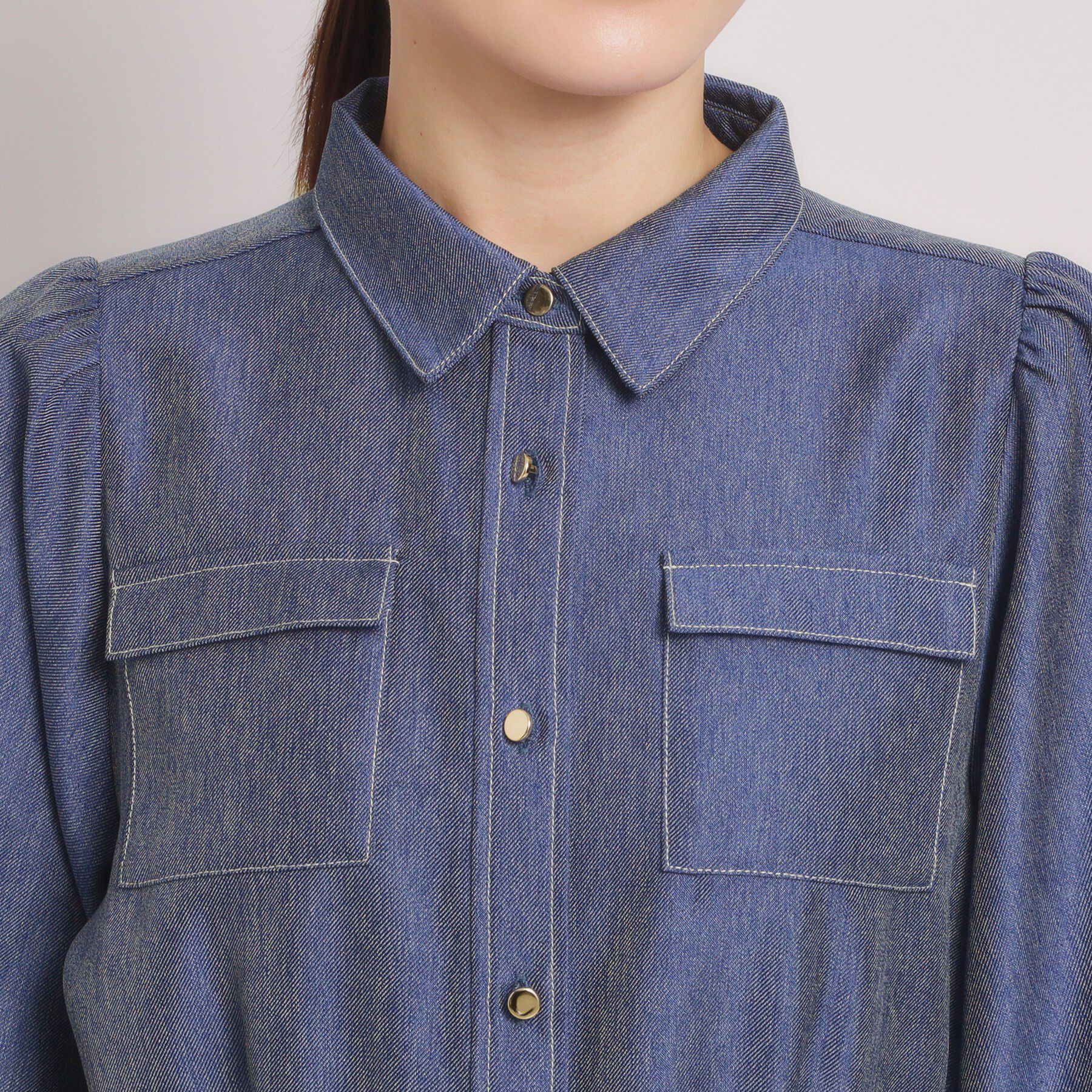 ITS&rsquo;DEMO「【洗濯機OK】デニム風ワンピース」|ワンピース|