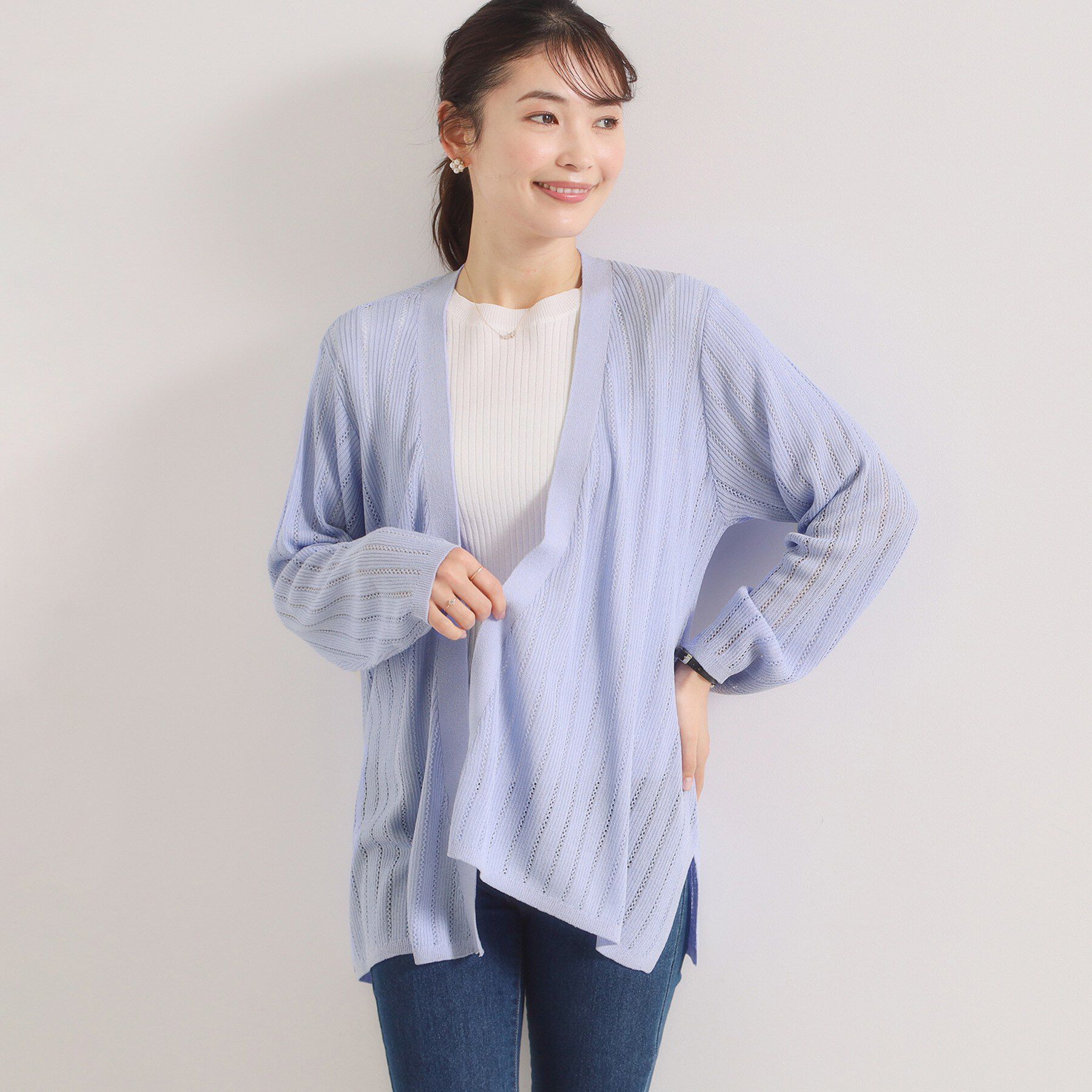 ITS&rsquo;DEMO「【手洗い可】透かし編みカーディガン」|カーディガン|