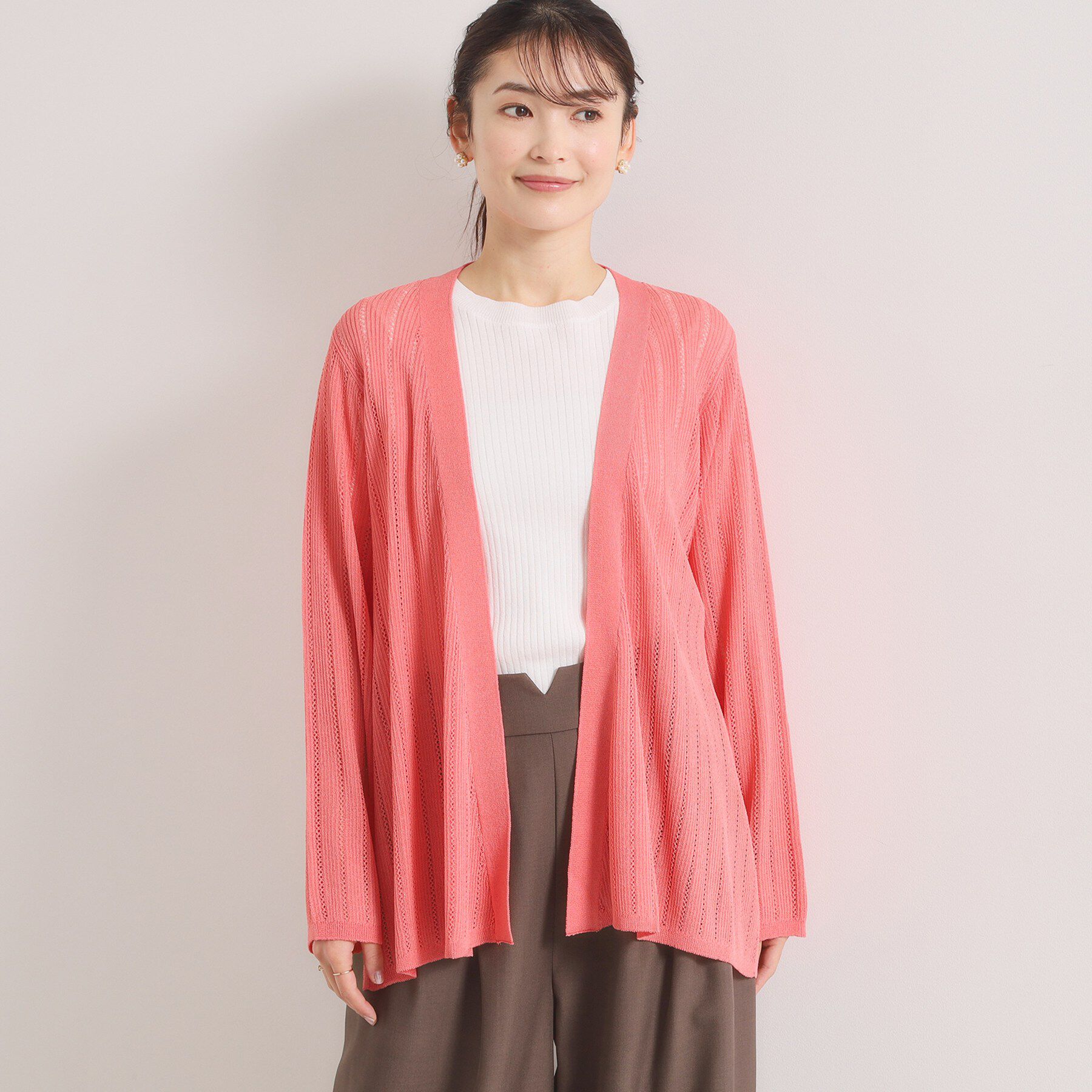 ITS&rsquo;DEMO「【手洗い可】透かし編みカーディガン」|カーディガン|