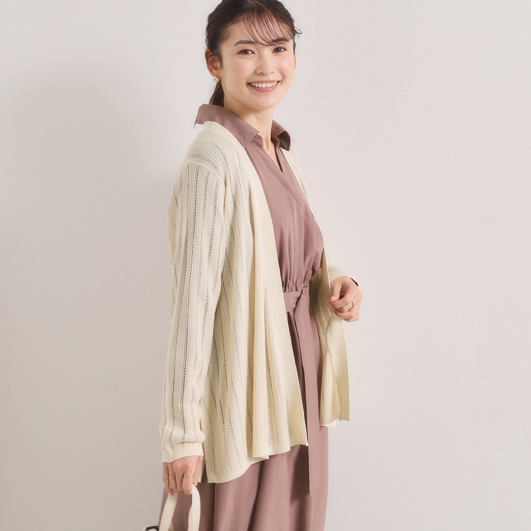 ITS&rsquo;DEMO「【手洗い可】透かし編みカーディガン」|カーディガン|