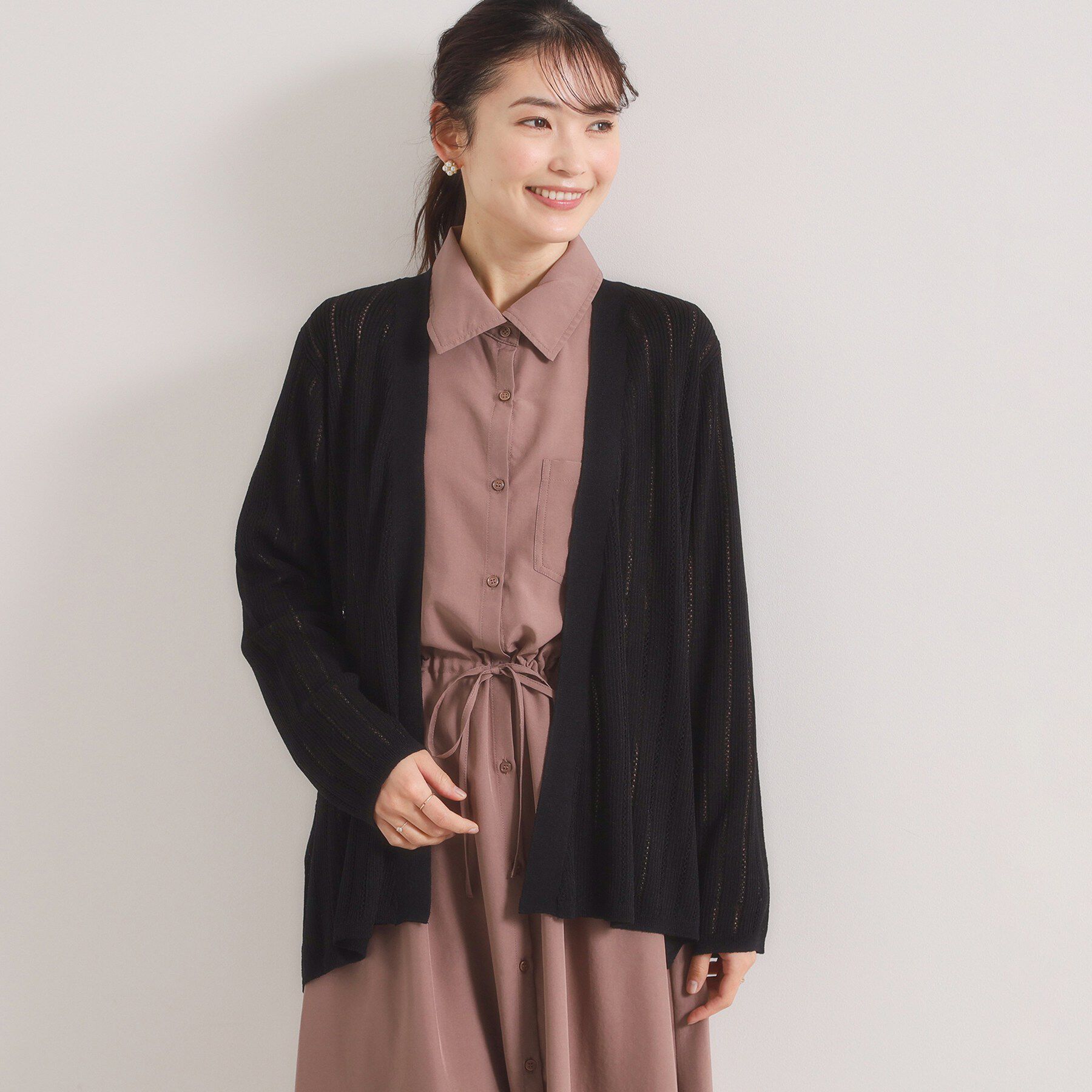 ITS&rsquo;DEMO「【手洗い可】透かし編みカーディガン」|カーディガン|