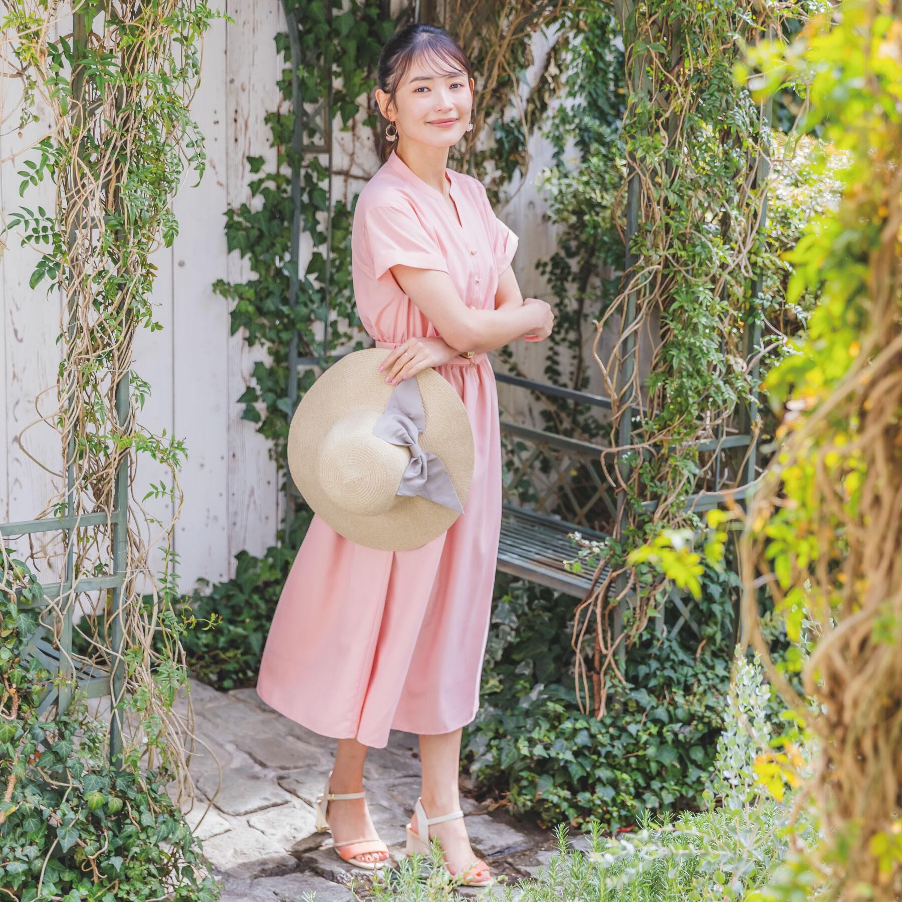 ITS&rsquo;DEMO「【UVケア／洗濯機OK／イージーケア】麻調合繊ブラウジングワンピース」|ワンピース|